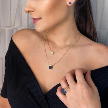 Conjunto Colar e Brinco Folhado a Ouro