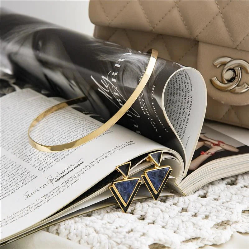 Colar Choker Facetado Locket