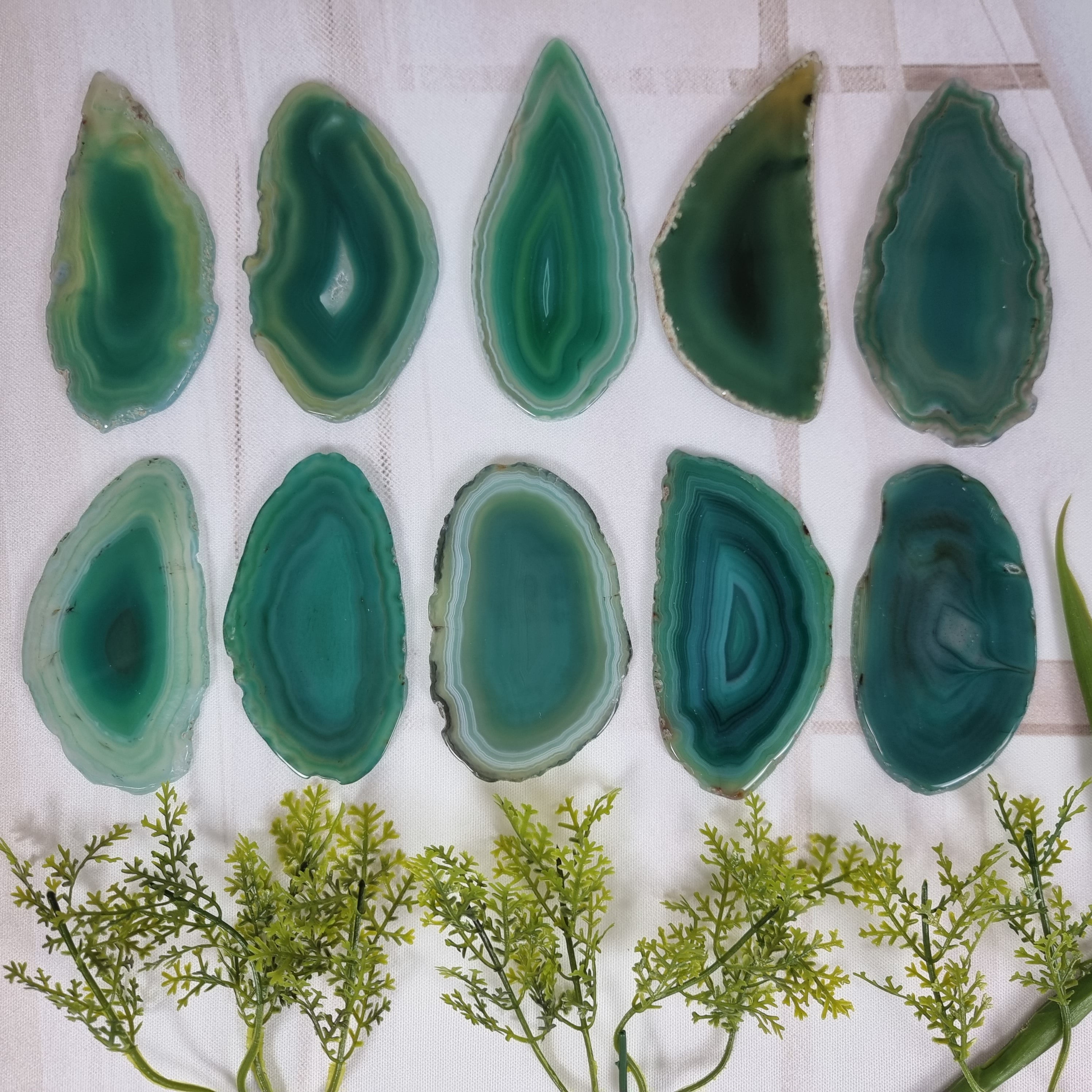 Chapinhas Ágatas Naturais Super Especiais | KIT 10 SEM BANHO sem furo | Peça Artesanal BR Crystals