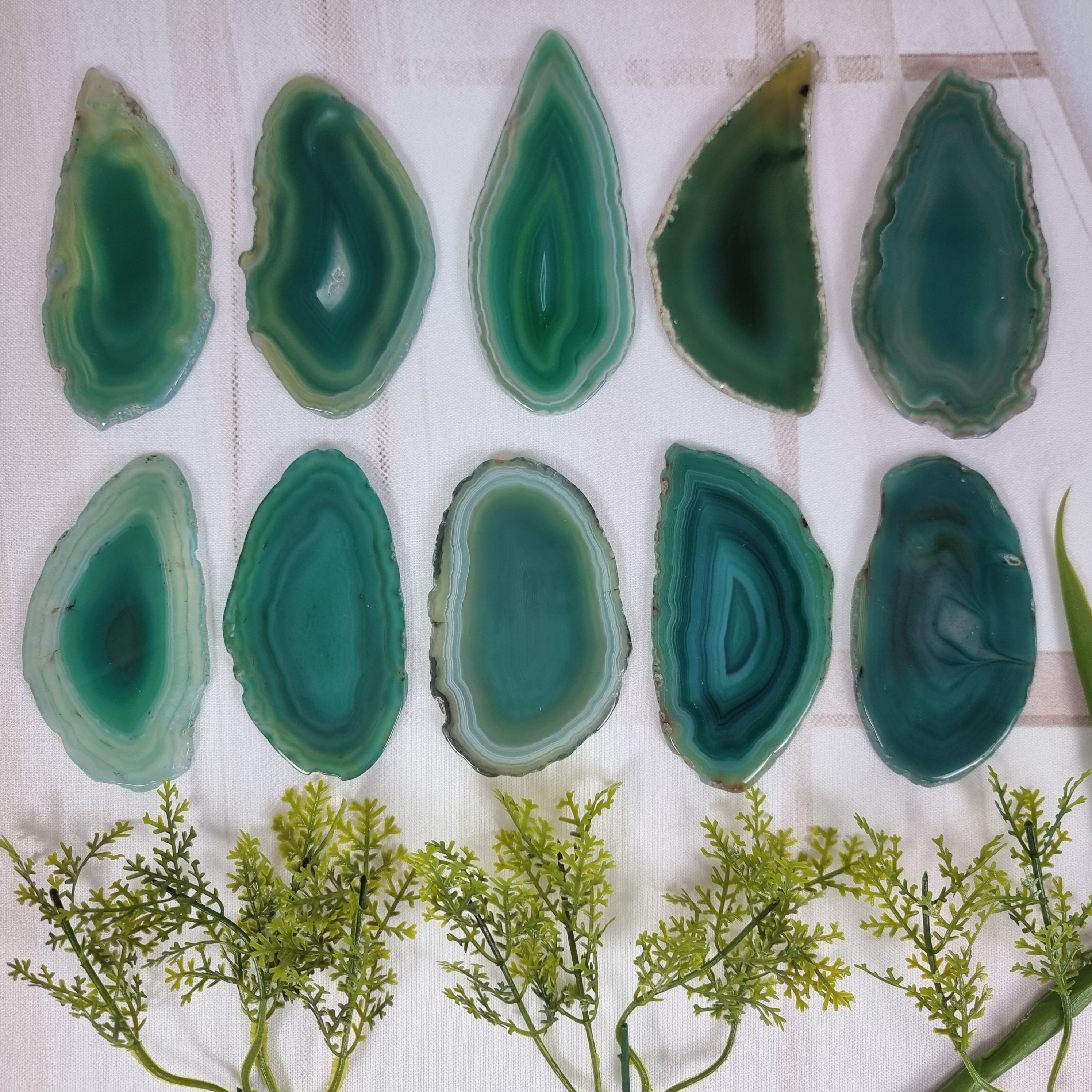 Chapinhas Ágatas Naturais Super Especiais | KIT 10 SEM BANHO sem furo | Peça Artesanal BR Crystals