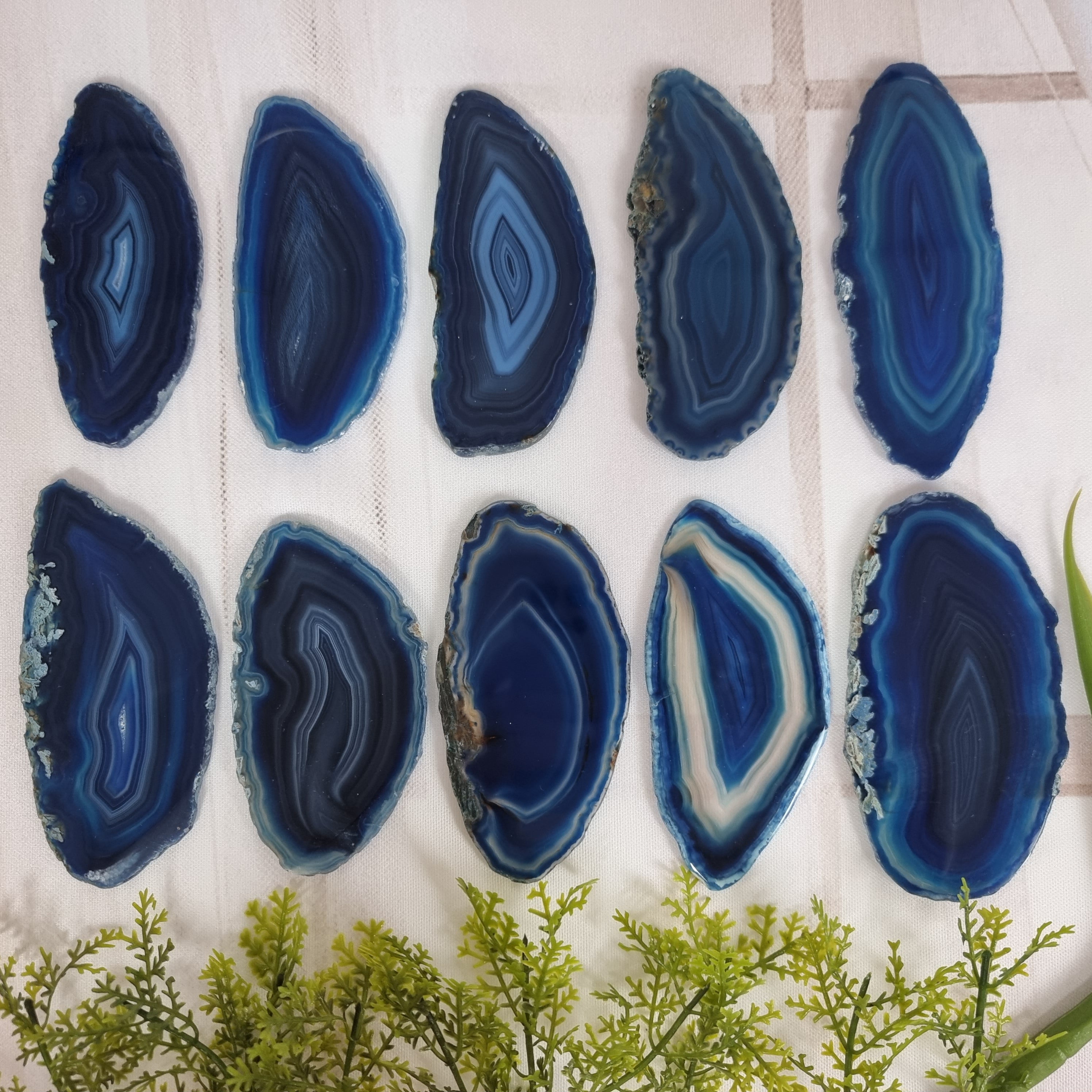 Chapinhas Ágatas Naturais Super Especiais | KIT 10 SEM BANHO sem furo | Peça Artesanal BR Crystals