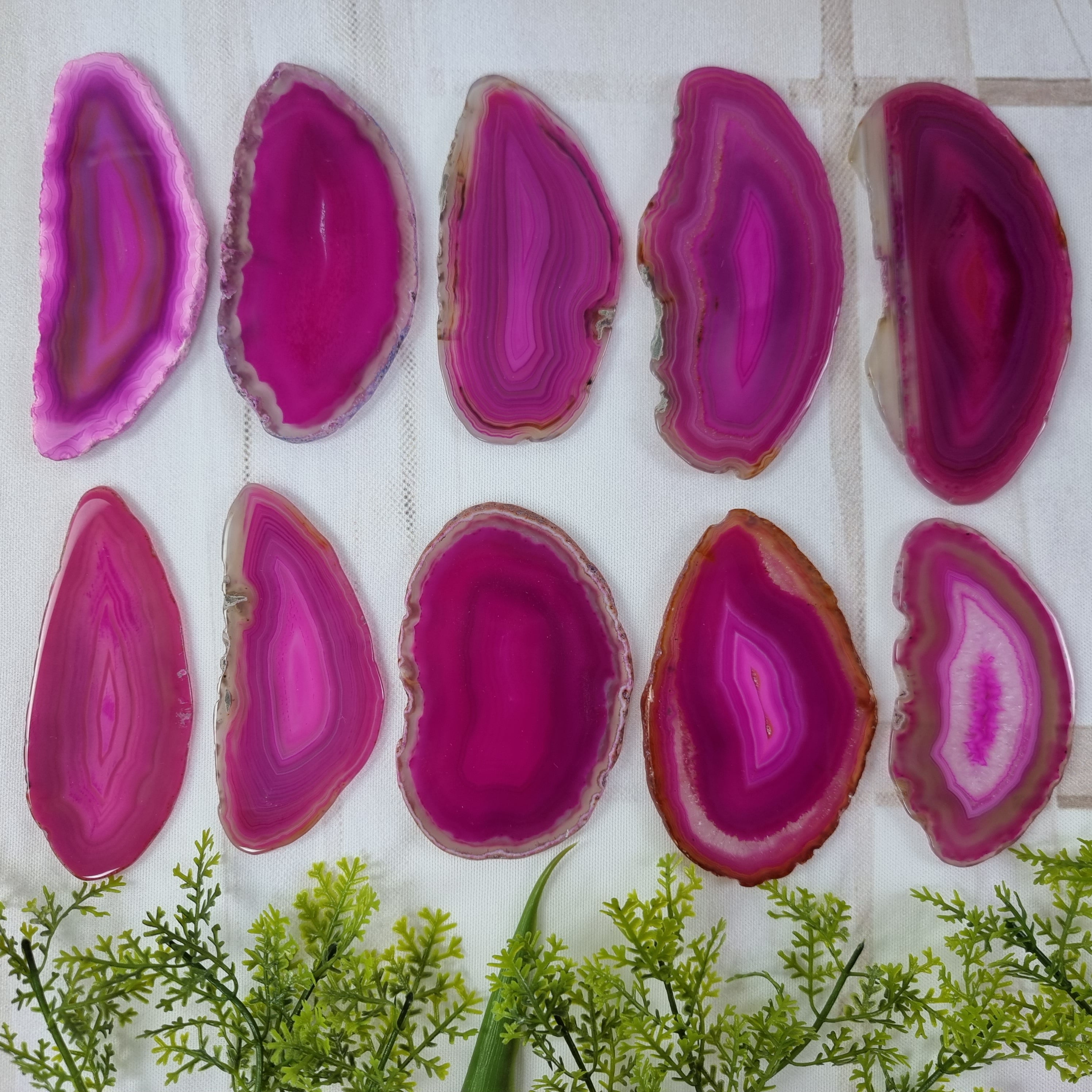 Chapinhas Ágatas Naturais Super Especiais | KIT 10 SEM BANHO sem furo | Peça Artesanal BR Crystals