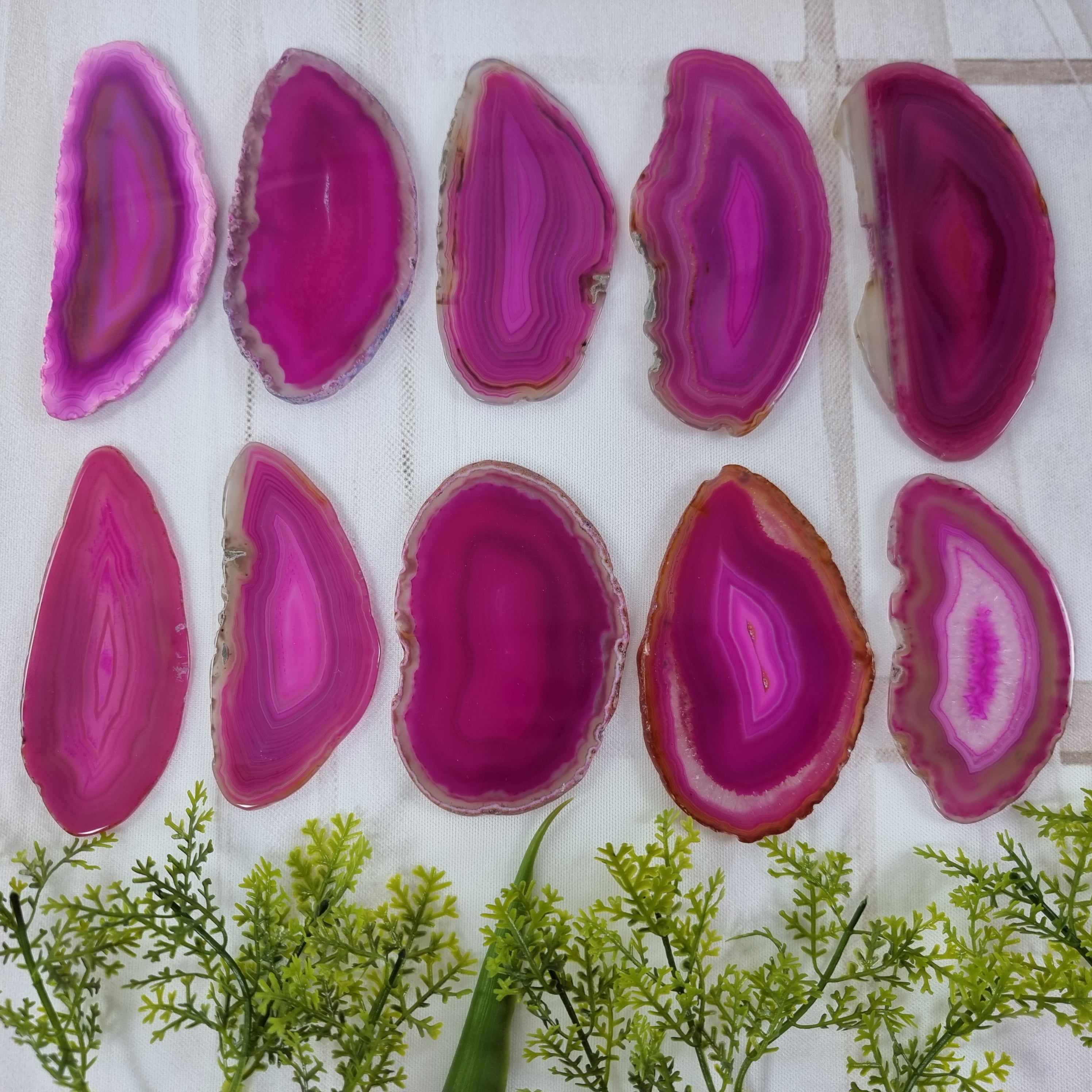 Chapinhas Ágatas Naturais Super Especiais | KIT 10 SEM BANHO sem furo | Peça Artesanal BR Crystals