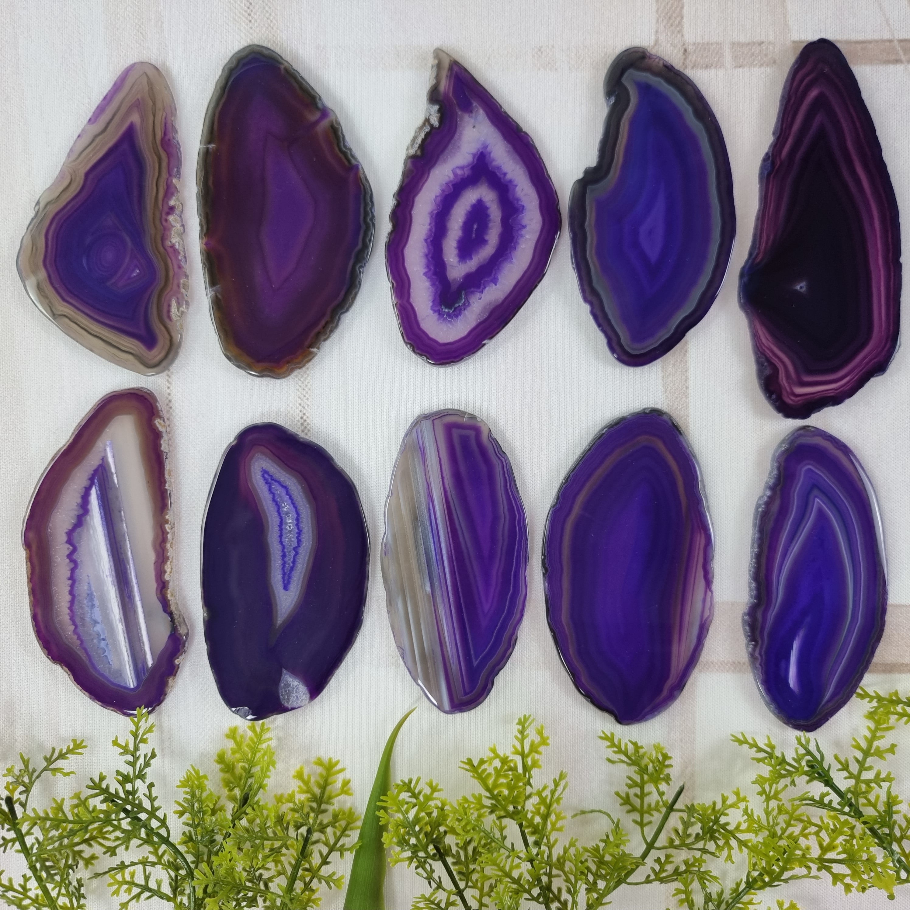 Chapinhas Ágatas Naturais Super Especiais | KIT 10 SEM BANHO sem furo | Peça Artesanal BR Crystals