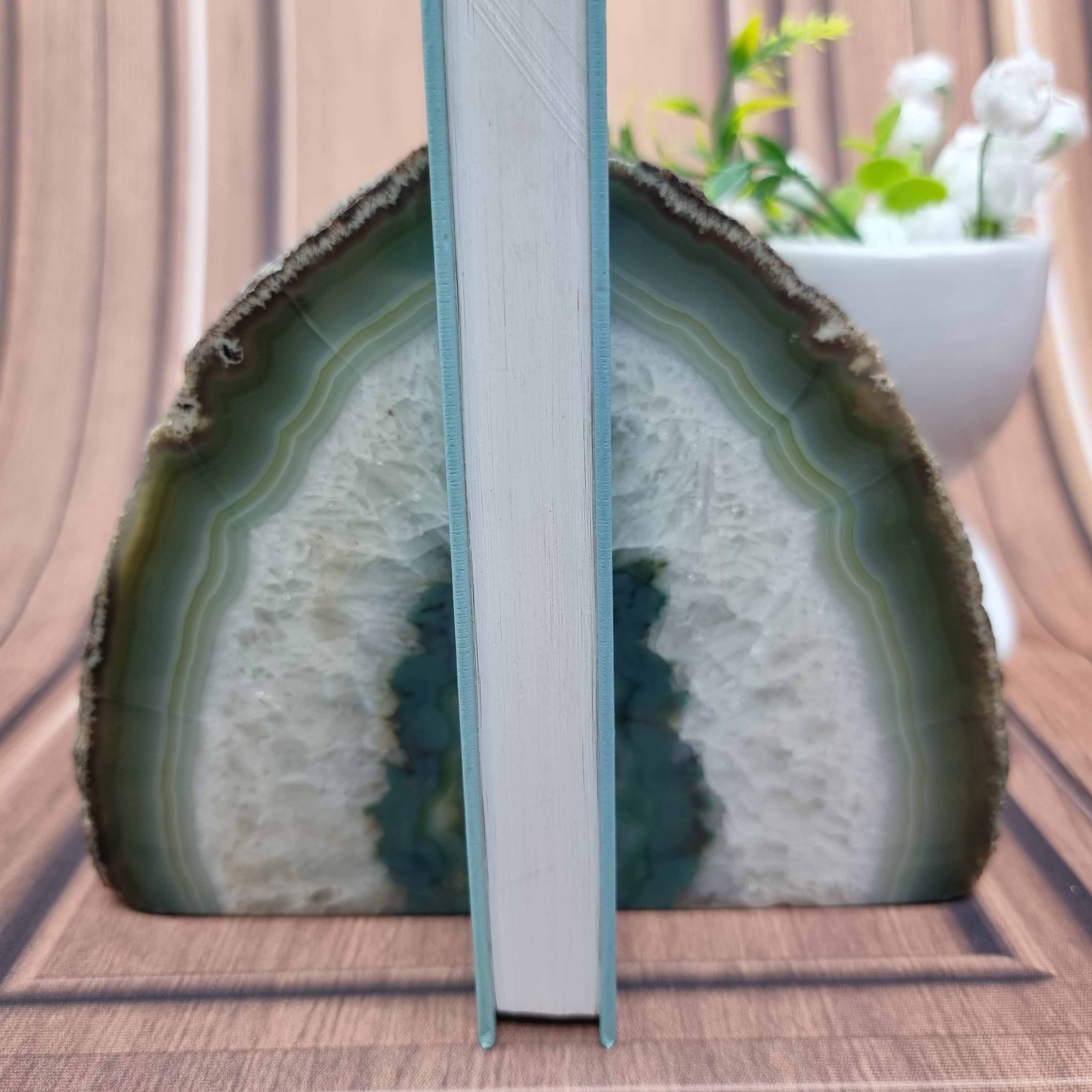 Bookend - Encosto de Livros de Àgatas Naturais Special | 2 unidades | Altura de 15 cm | Peça Artesanal BR Crystals