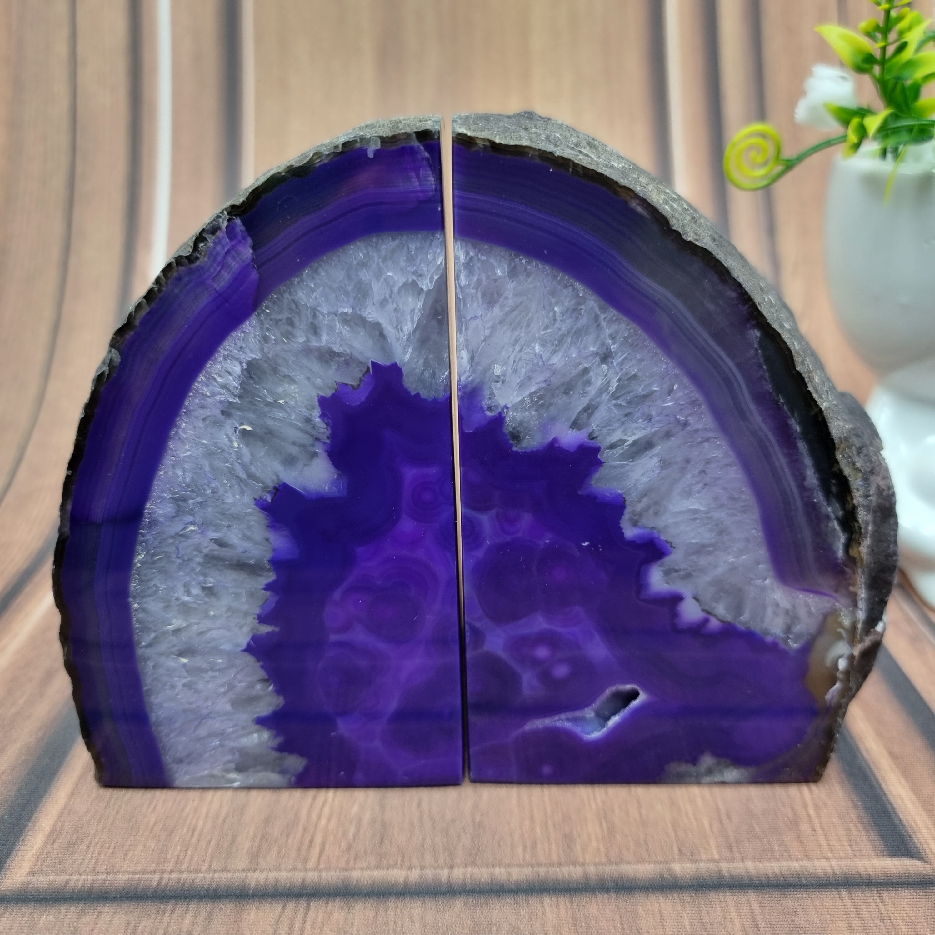 Bookend - Encosto de Livros de Àgatas Naturais Special | 2 unidades | Altura de 15 cm | Peça Artesanal BR Crystals