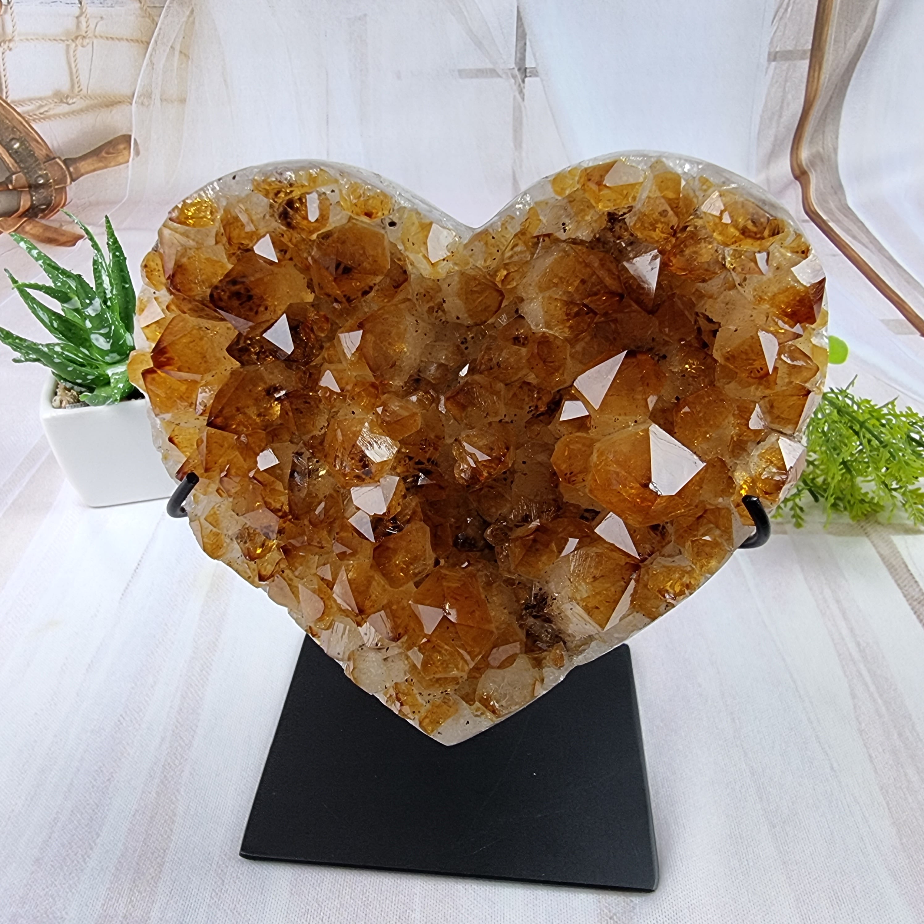 Corações de Citrino na base Base de Ferro - Super Extra, Para sua Escolha