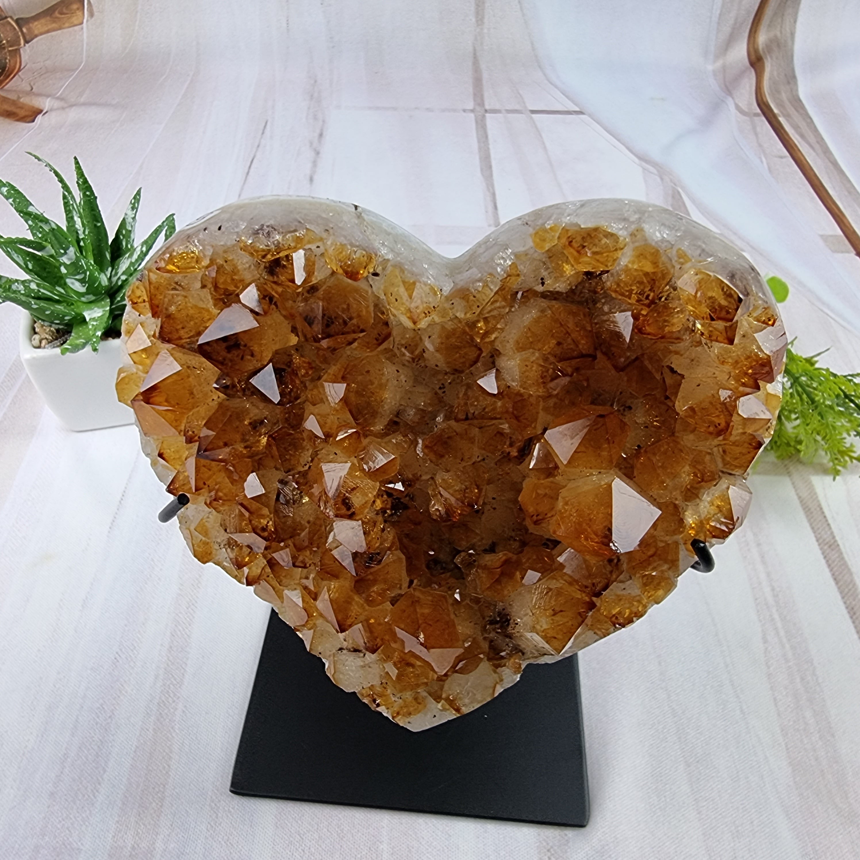 Corações de Citrino na base Base de Ferro - Super Extra, Para sua Escolha