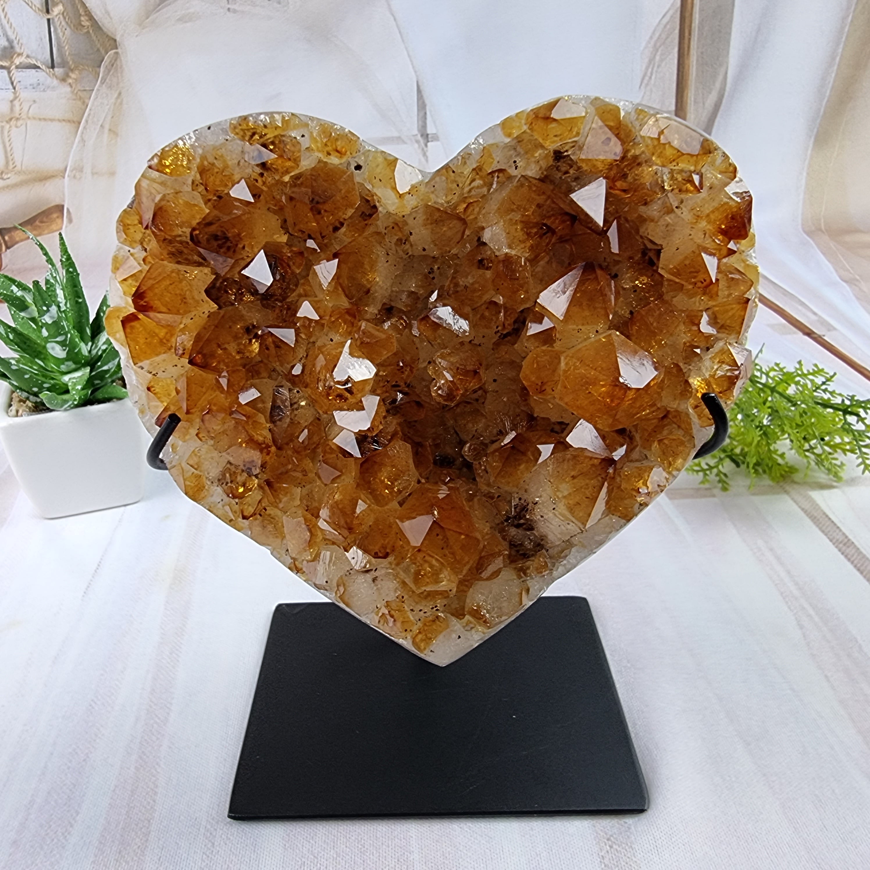 Corações de Citrino na base Base de Ferro - Super Extra, Para sua Escolha