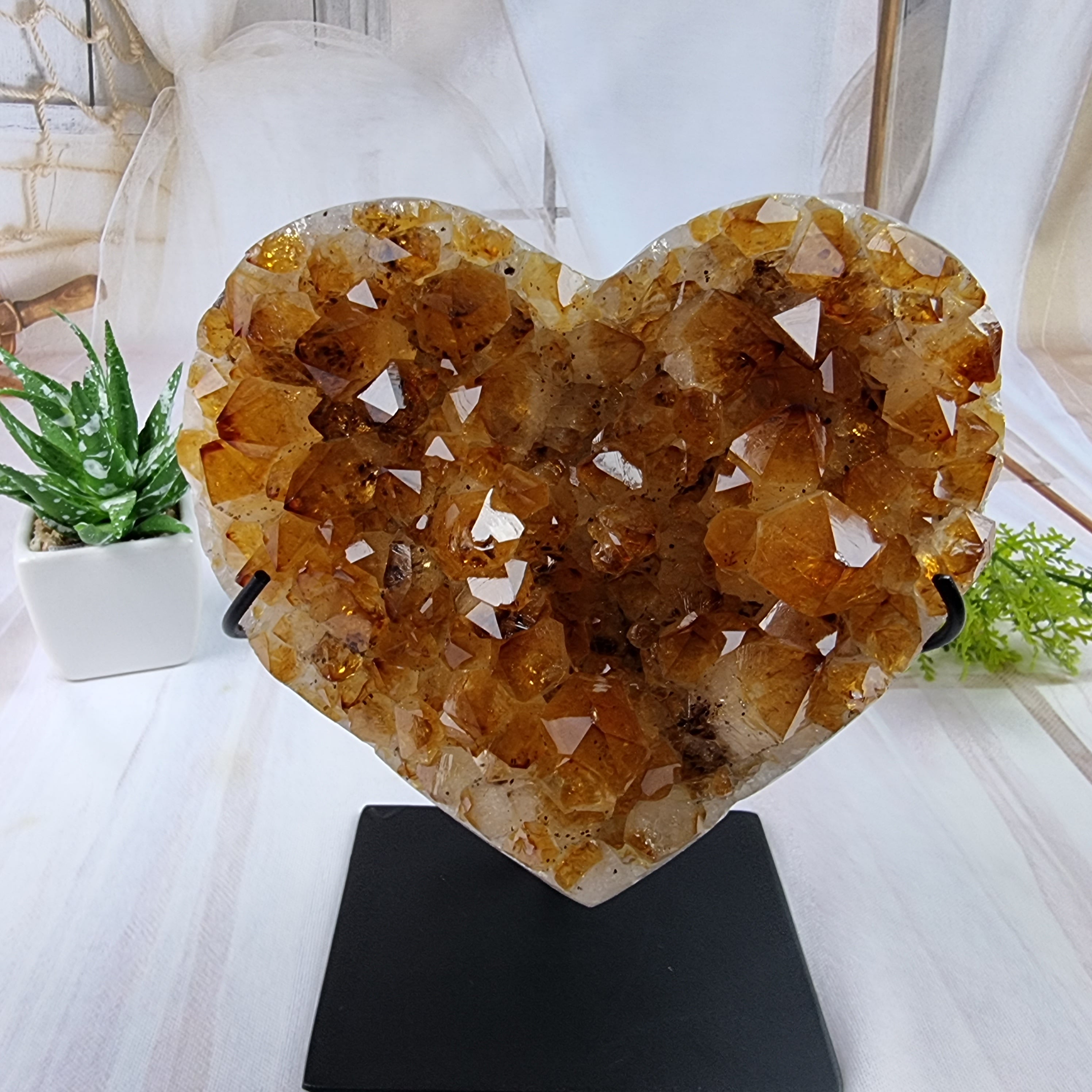 Corações de Citrino na base Base de Ferro - Super Extra, Para sua Escolha