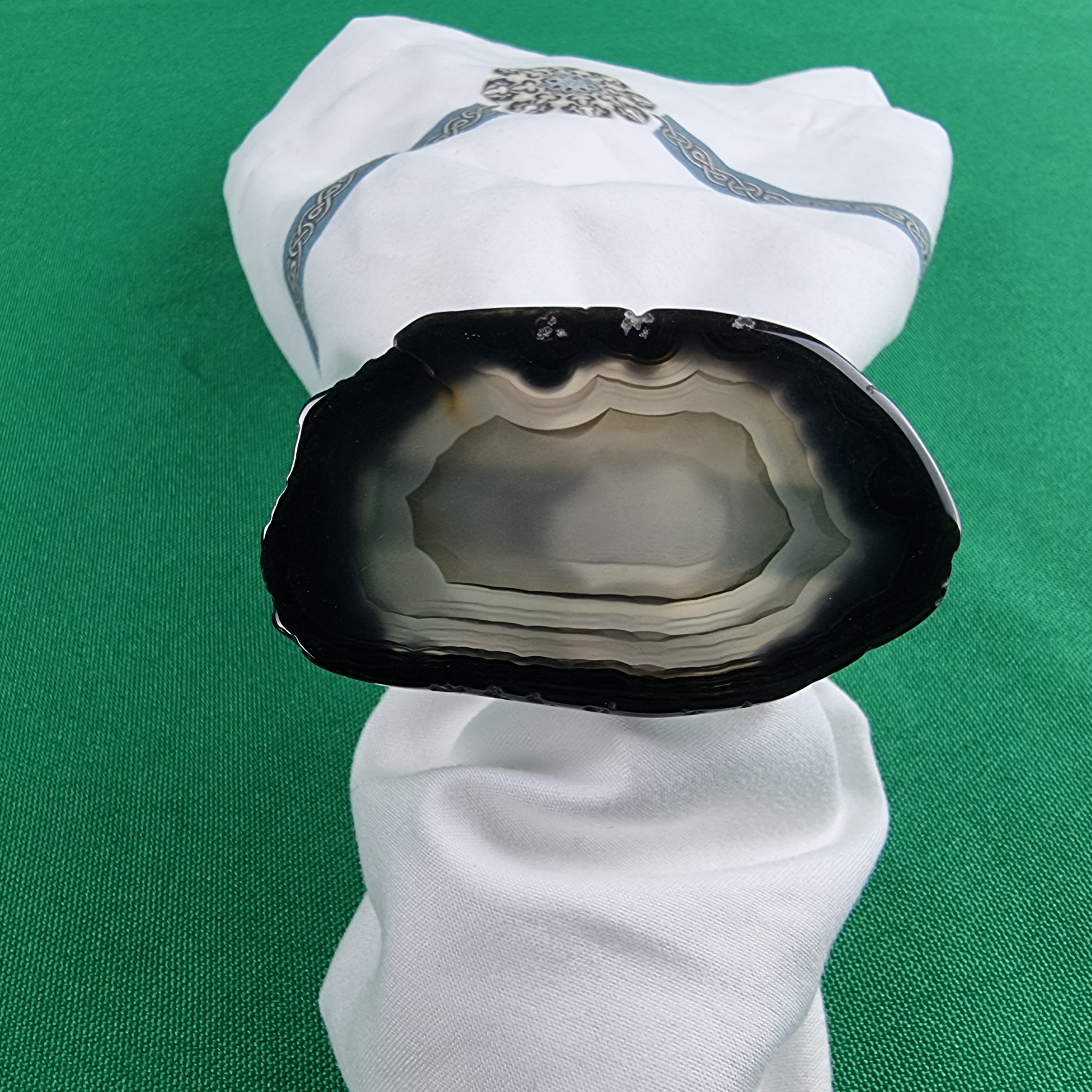 Anel de Guardanapos de Ágatas SEM Banho | Kit 10 Unidades, Tamanho 7 a 9 cm | Peça Artesanal BR Crystals