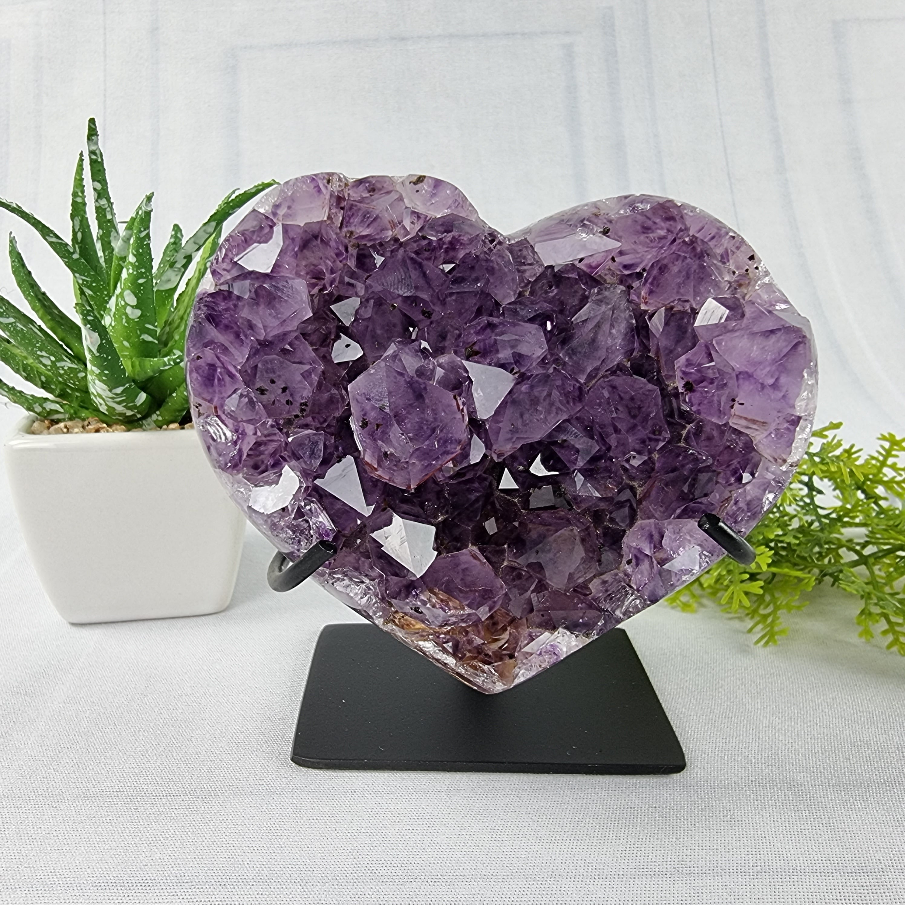 Corações de Ametista na base Base de Ferro - Super Extra, Para sua Escolha