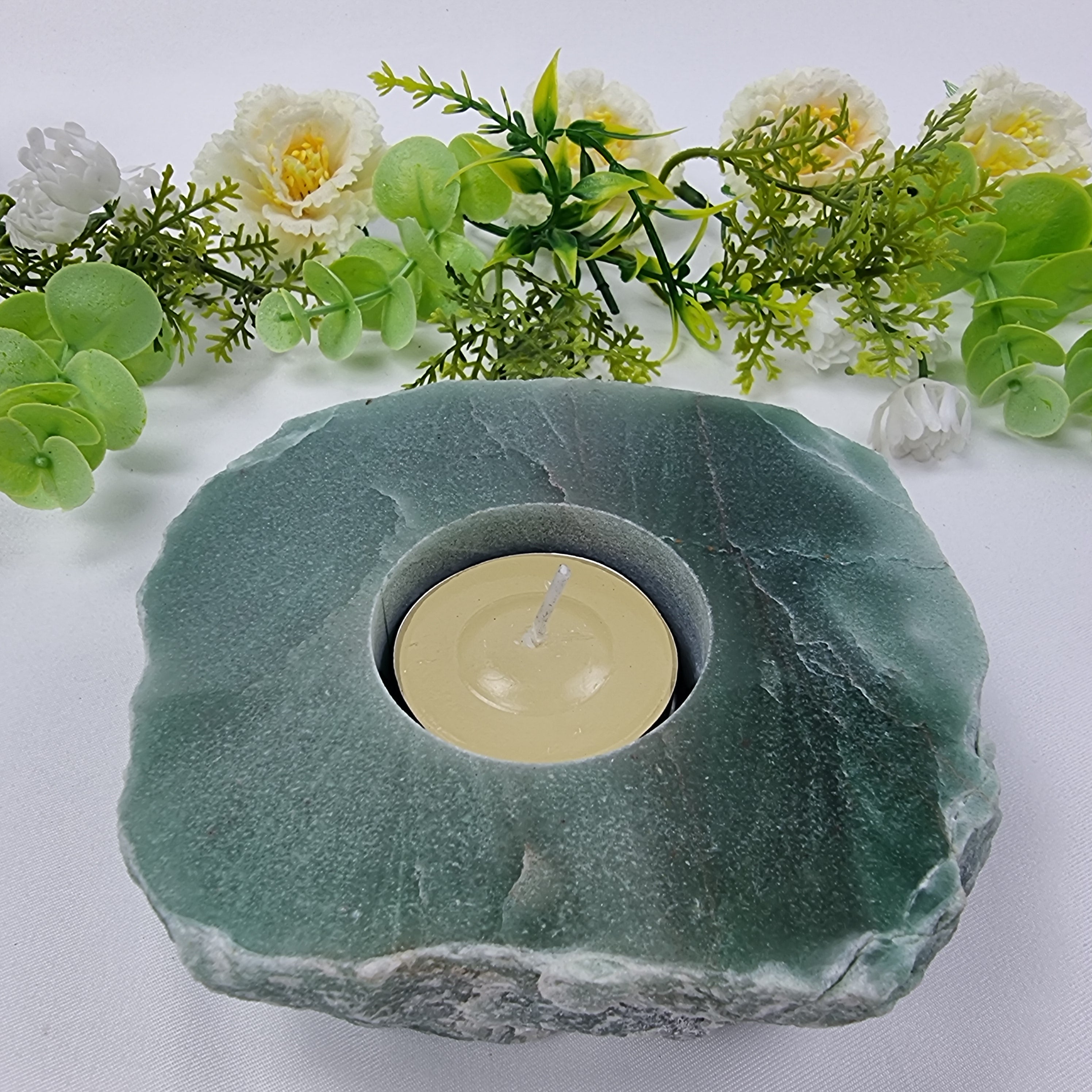Porta Vela de Quartzo Pedras Especiais | Energia, Beleza e Sofisticação | Peça Artesanal BR Crystal