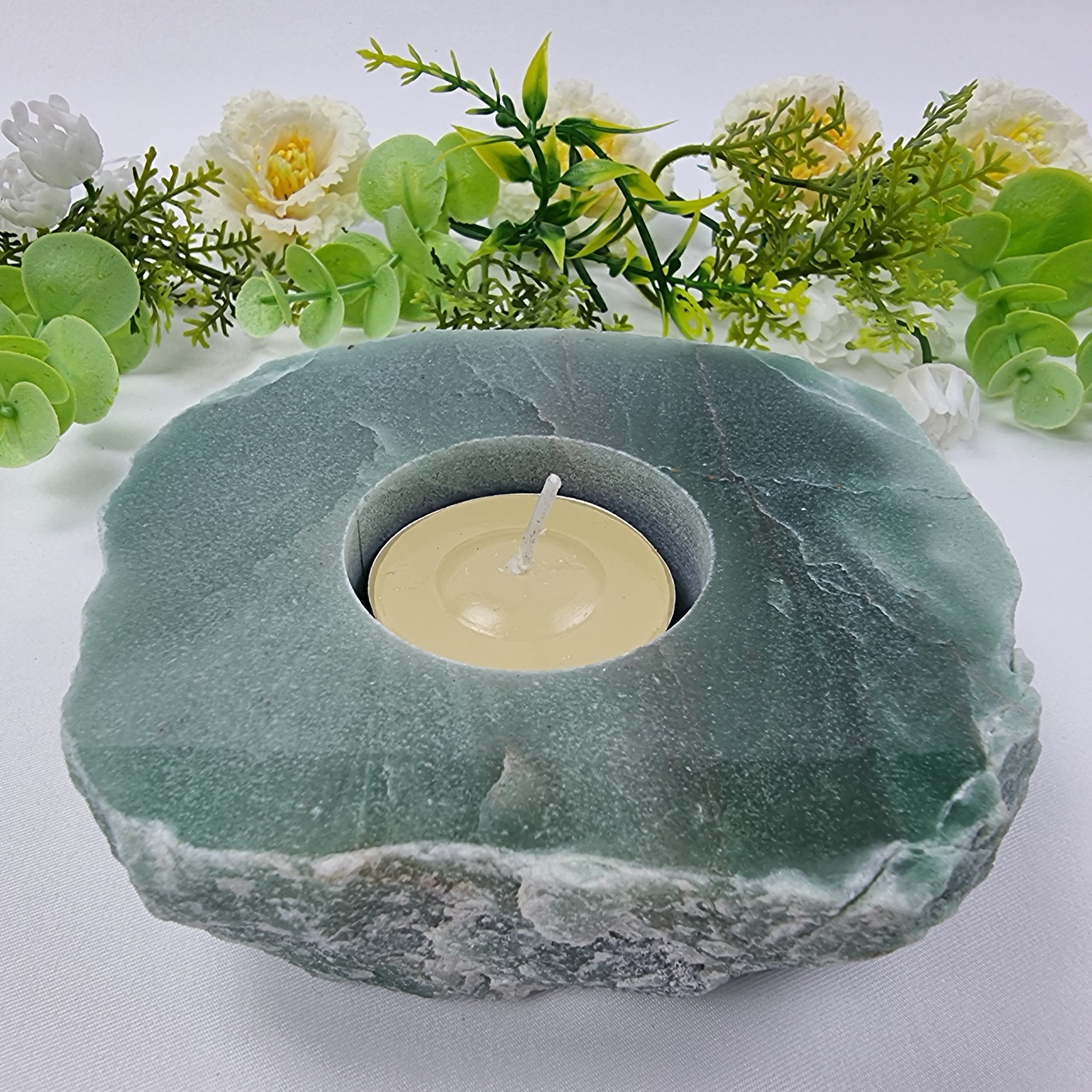 Porta Vela de Quartzo Pedras Especiais | Energia, Beleza e Sofisticação | Peça Artesanal BR Crystal