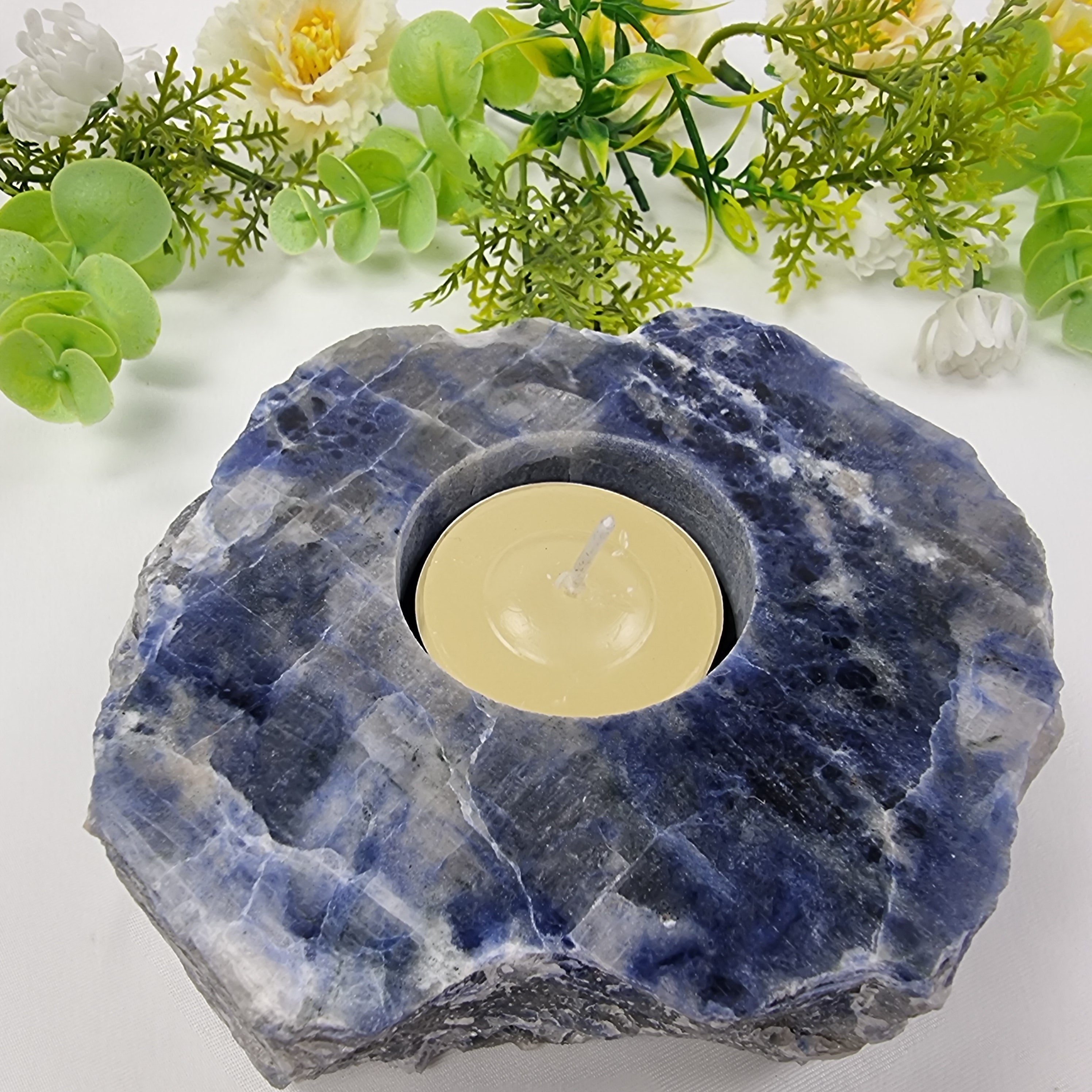 Porta Vela de Quartzo Pedras Especiais | Energia, Beleza e Sofisticação | Peça Artesanal BR Crystal