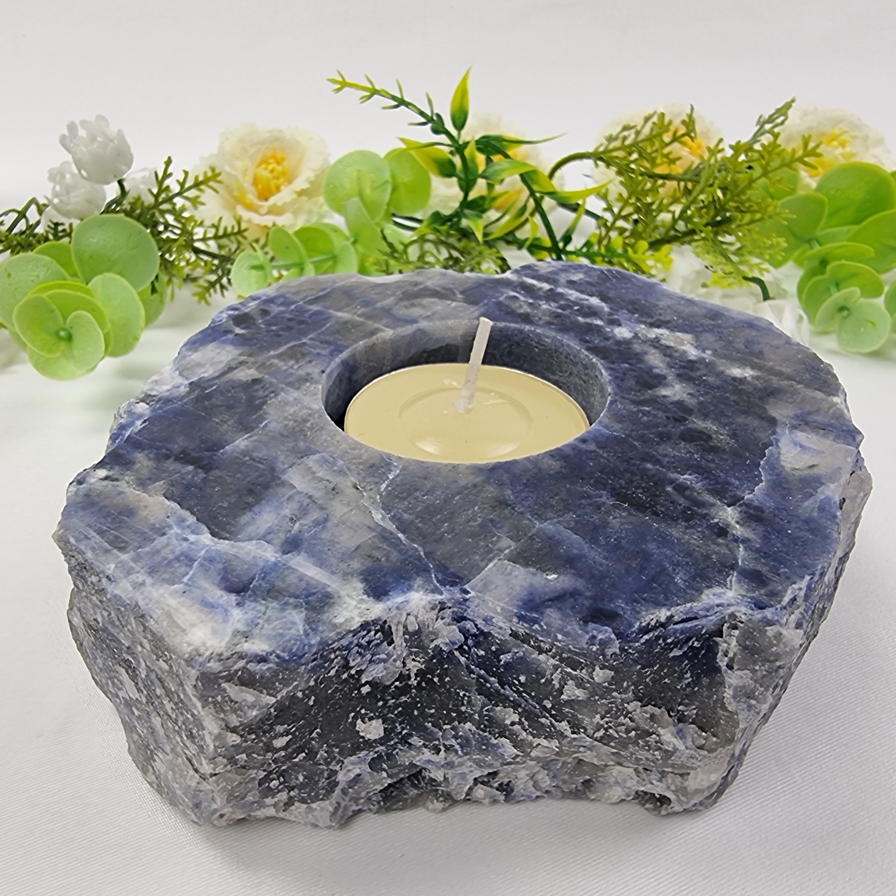 Porta Vela de Quartzo Pedras Especiais | Energia, Beleza e Sofisticação | Peça Artesanal BR Crystal