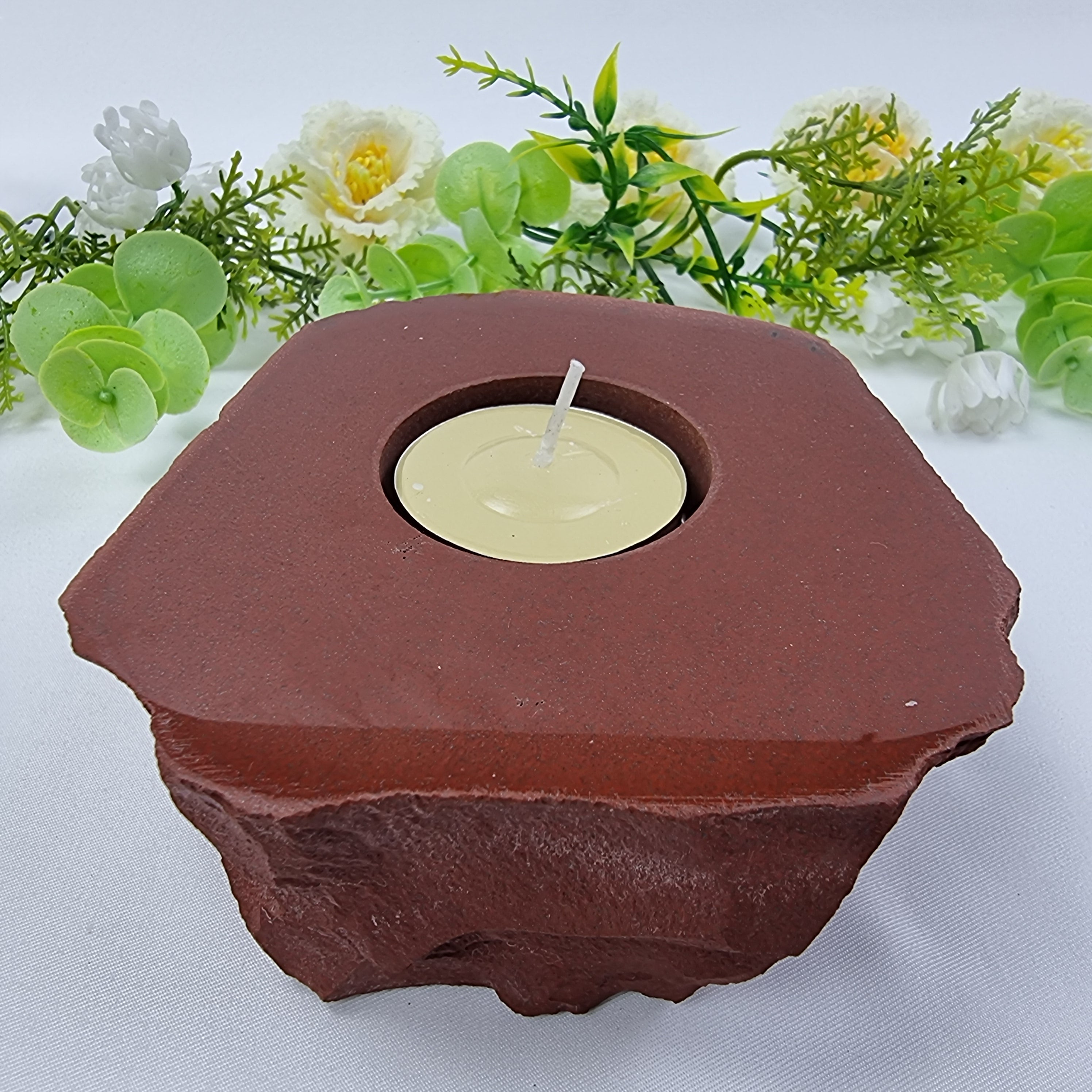 Porta Vela de Quartzo Pedras Especiais | Energia, Beleza e Sofisticação | Peça Artesanal BR Crystal