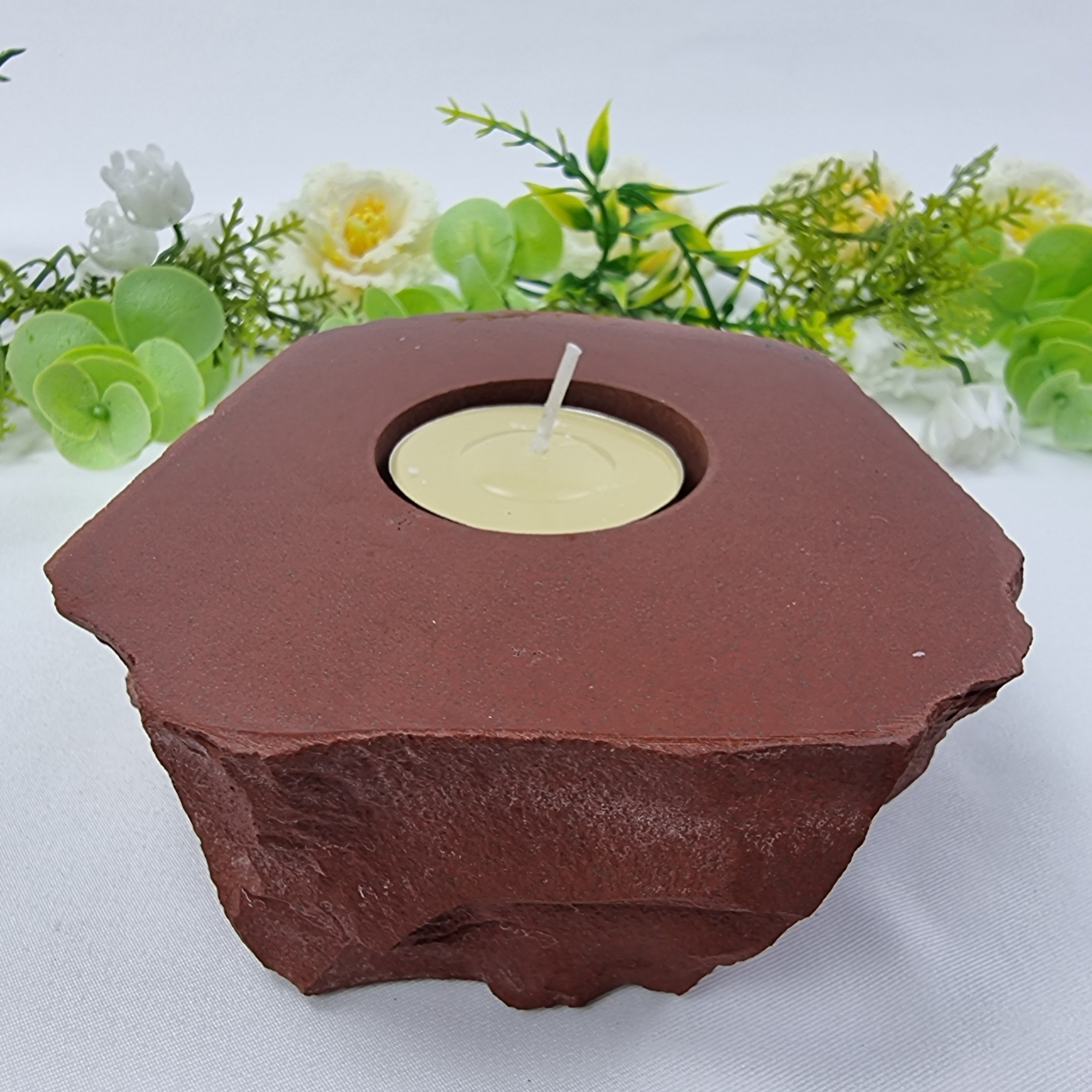 Porta Vela de Quartzo Pedras Especiais | Energia, Beleza e Sofisticação | Peça Artesanal BR Crystal