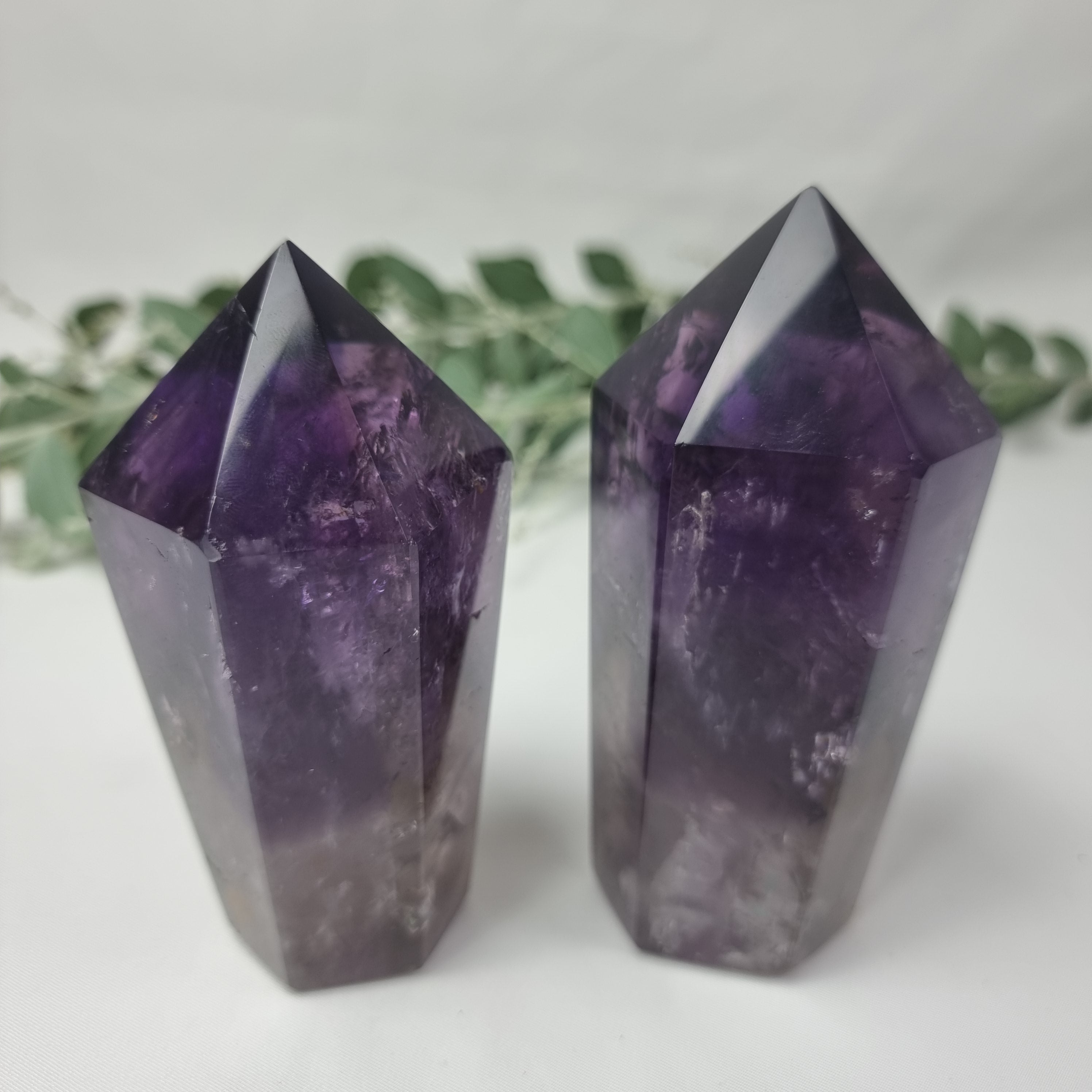 Ponta de Ametista com altura de 12 cm | kit 2 Peças, 0,420 kg | Energia, Beleza e Sofisticação