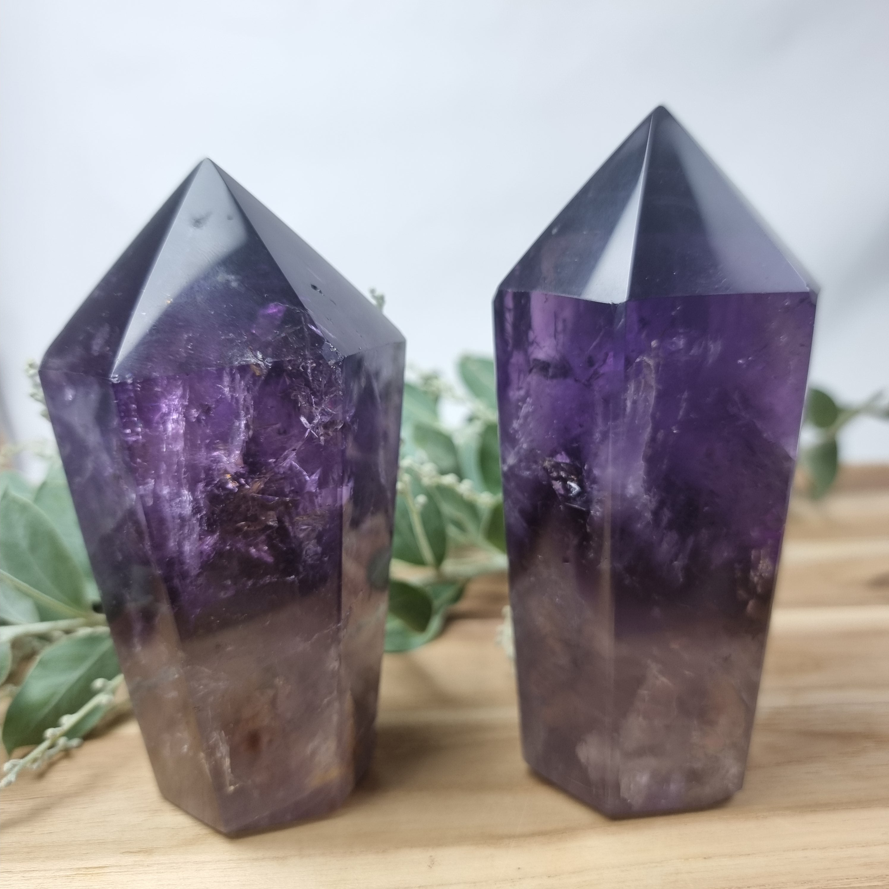 Ponta de Ametista com altura de 12 cm | kit 2 Peças, 0,420 kg | Energia, Beleza e Sofisticação