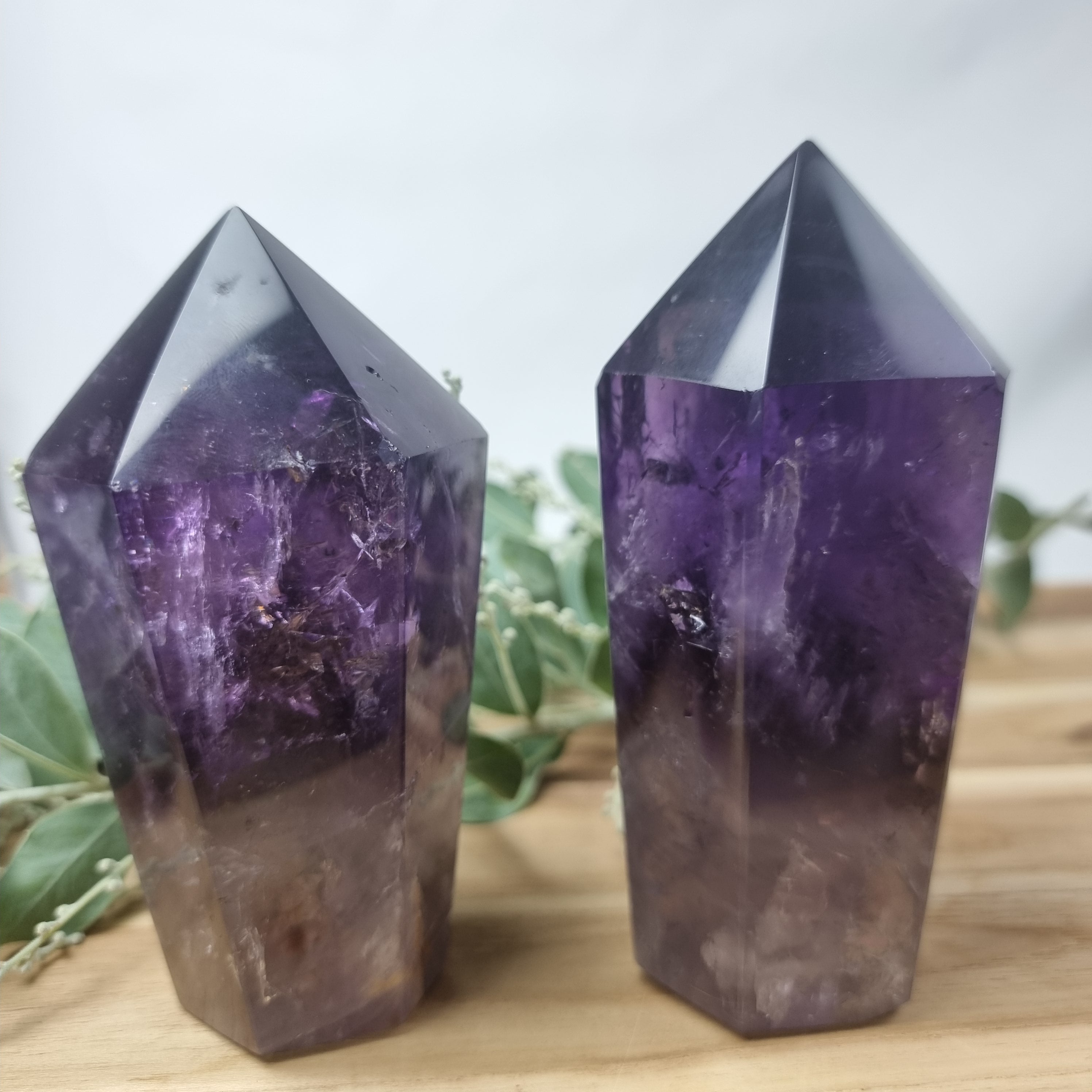 Ponta de Ametista com altura de 12 cm | kit 2 Peças, 0,420 kg | Energia, Beleza e Sofisticação