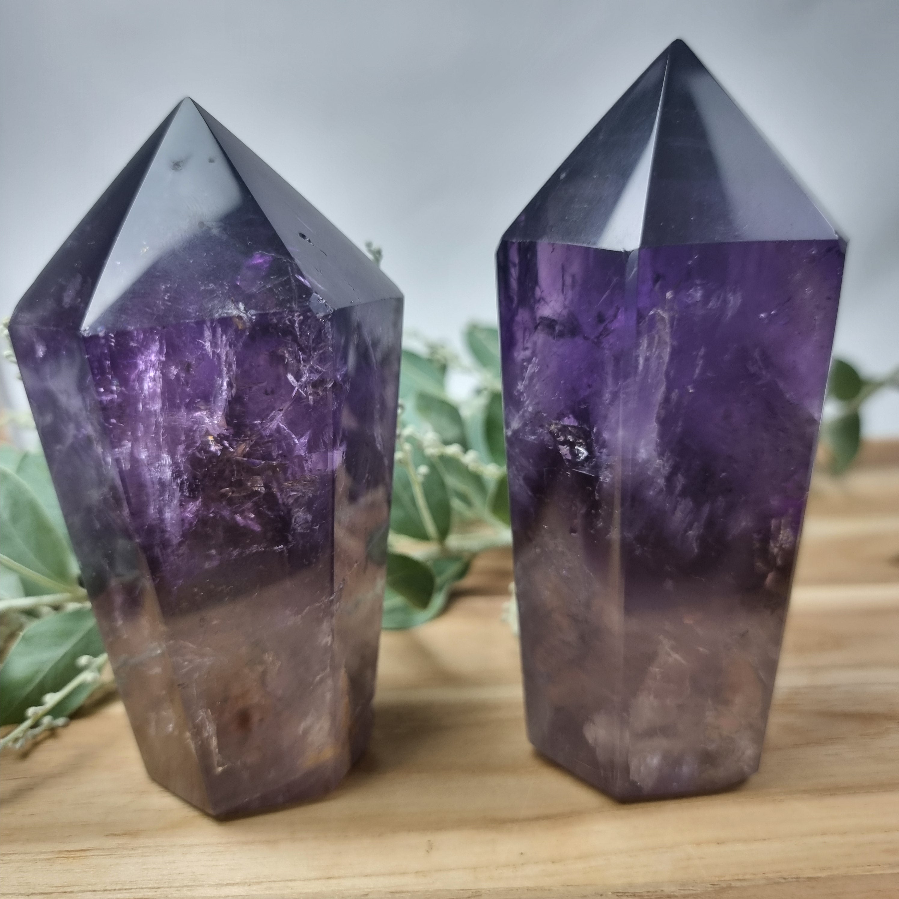Ponta de Ametista com altura de 12 cm | kit 2 Peças, 0,420 kg | Energia, Beleza e Sofisticação