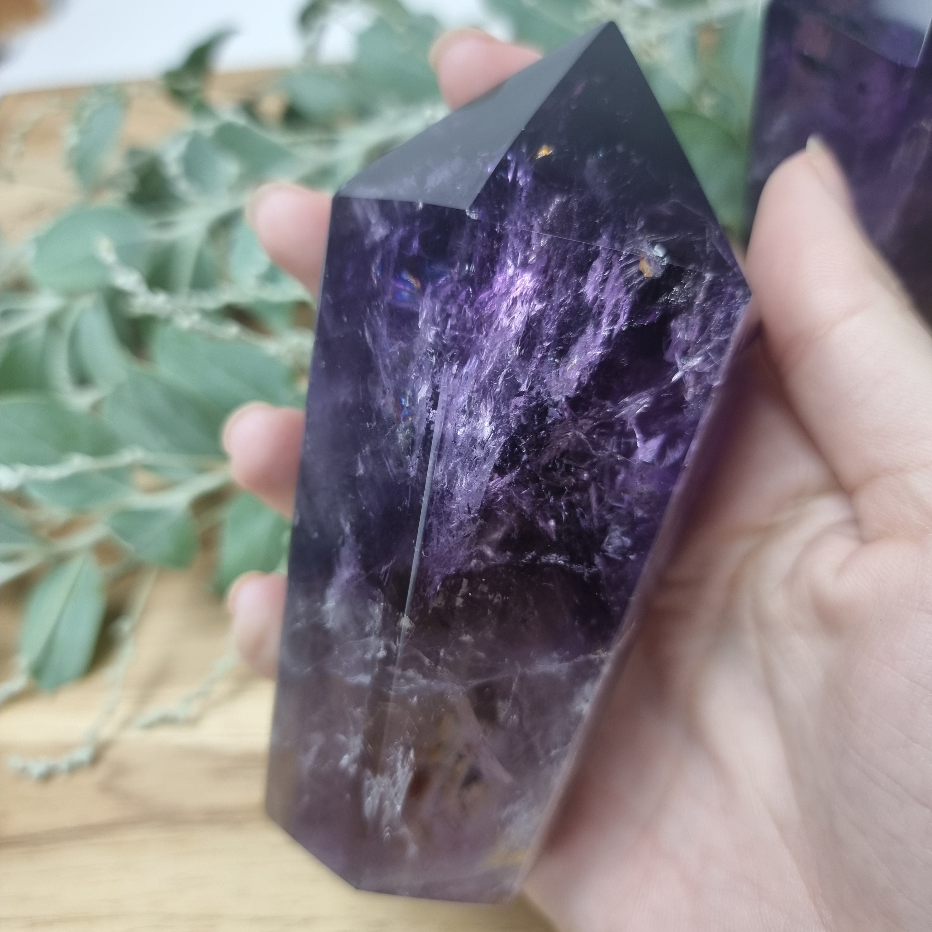 Ponta de Ametista com altura de 12 cm | kit 2 Peças, 0,420 kg | Energia, Beleza e Sofisticação