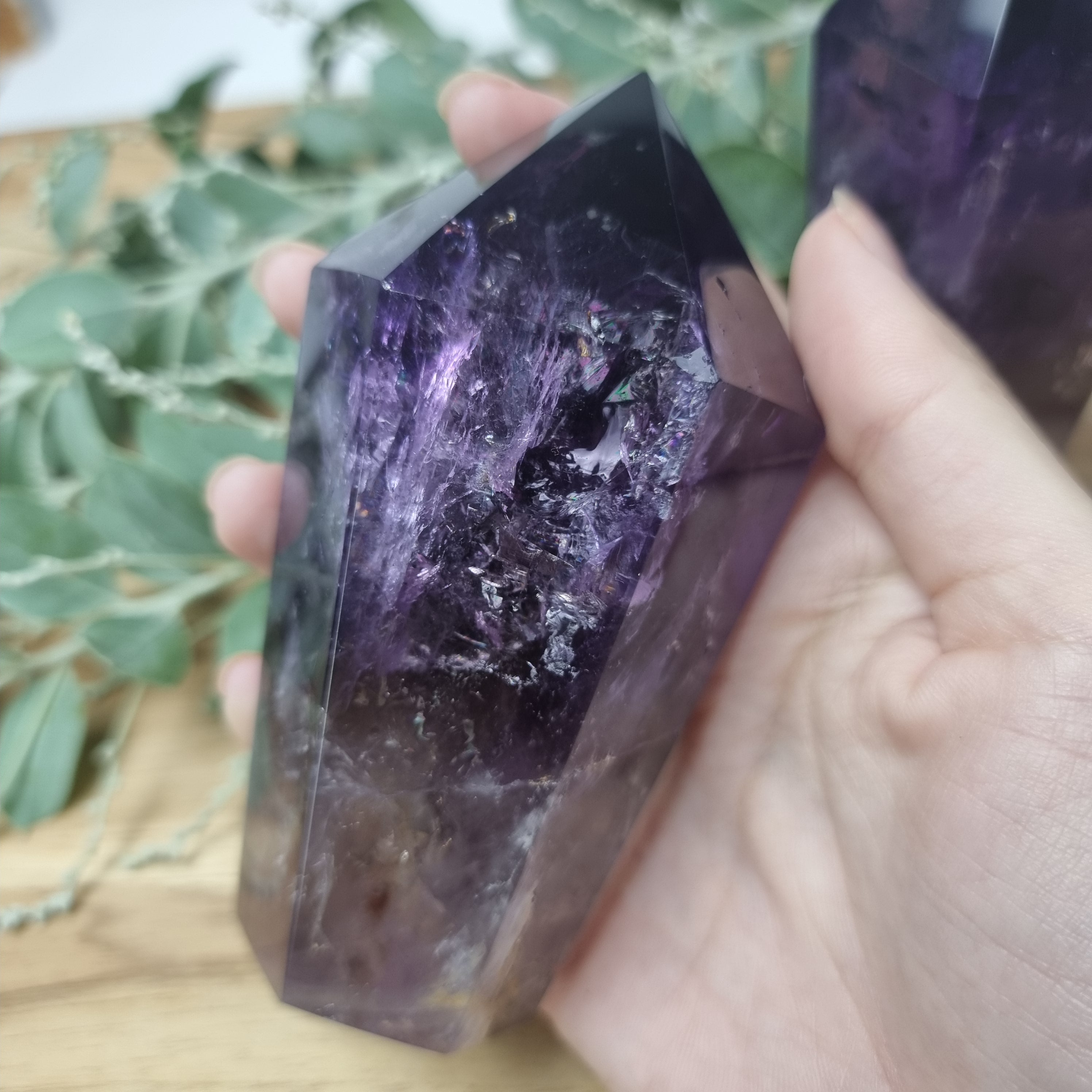 Ponta de Ametista com altura de 12 cm | kit 2 Peças, 0,420 kg | Energia, Beleza e Sofisticação