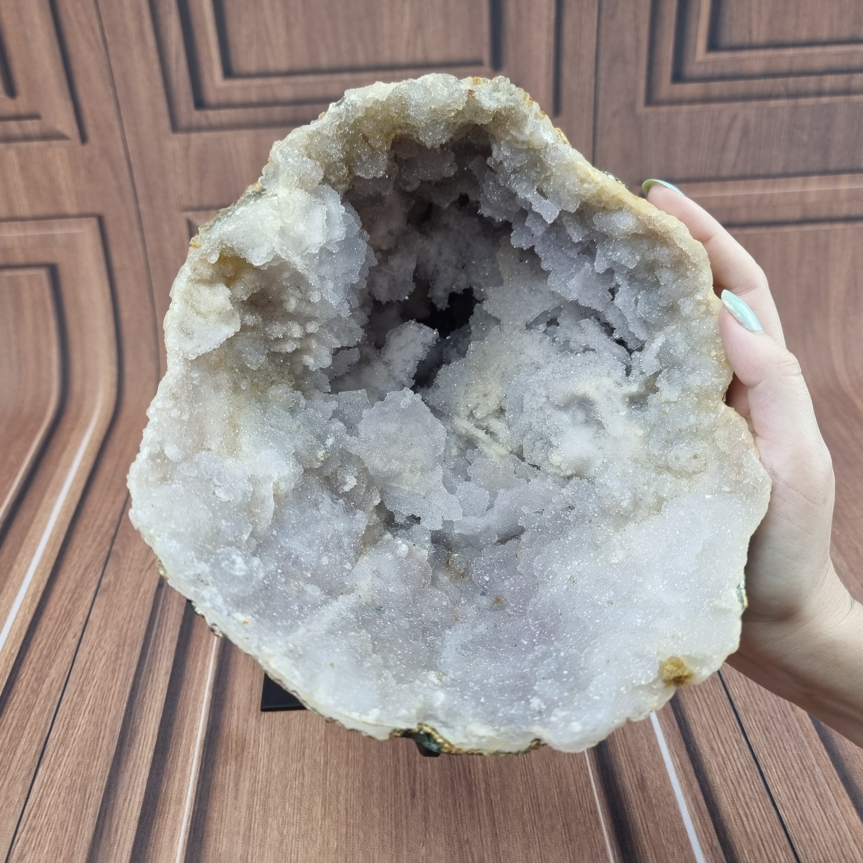 CRISTAL EXÓTICO Super Especial | Base de Ferro Preta | Peso 4,46 Kgs, Altura de 27 cm | Peça Artesanal BR Crystals