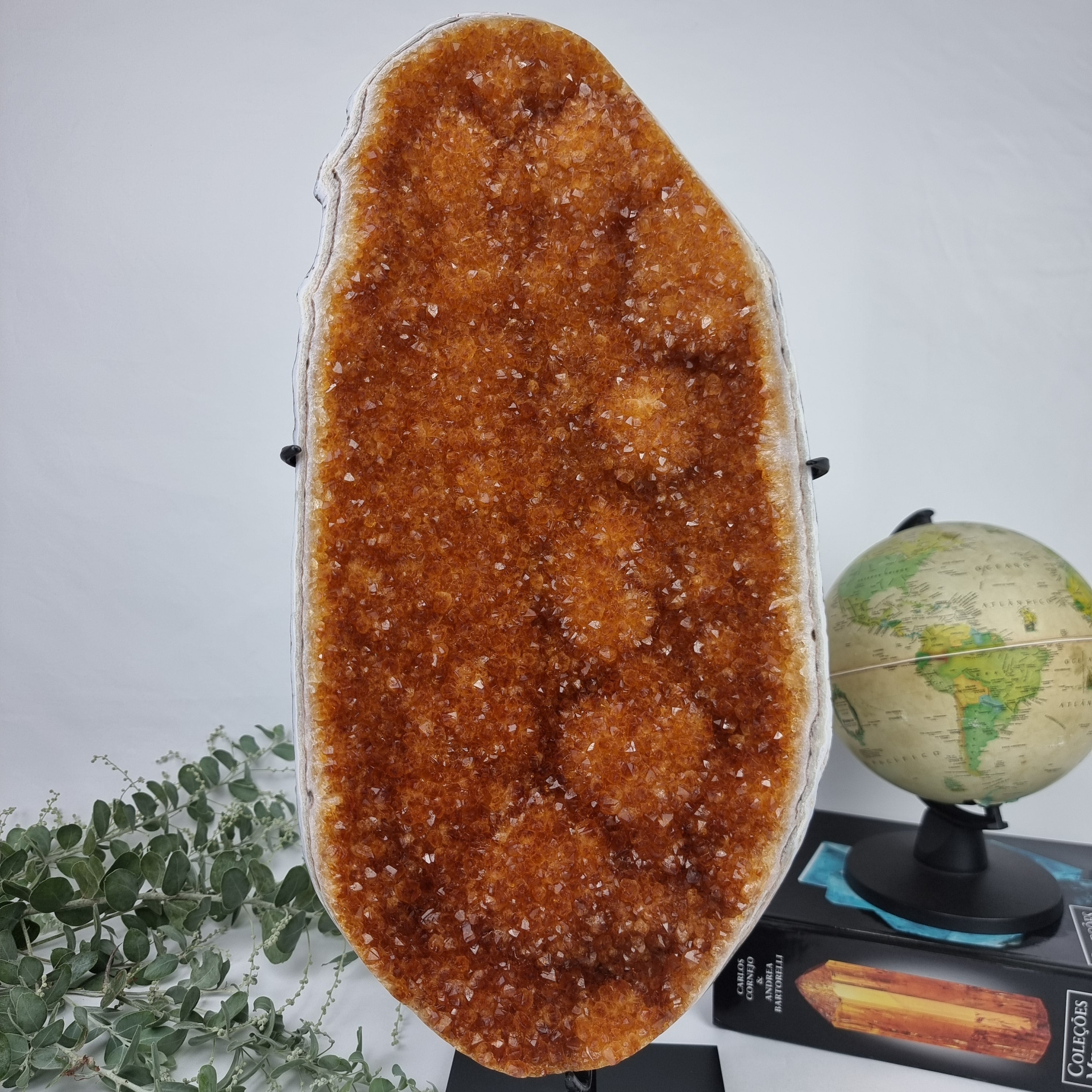 CITRINO Drusa Super Especial | Base de Ferro Preta | Peso 6,90 Kgs, Altura de 51 cm | Peça Artesanal BR Crystals