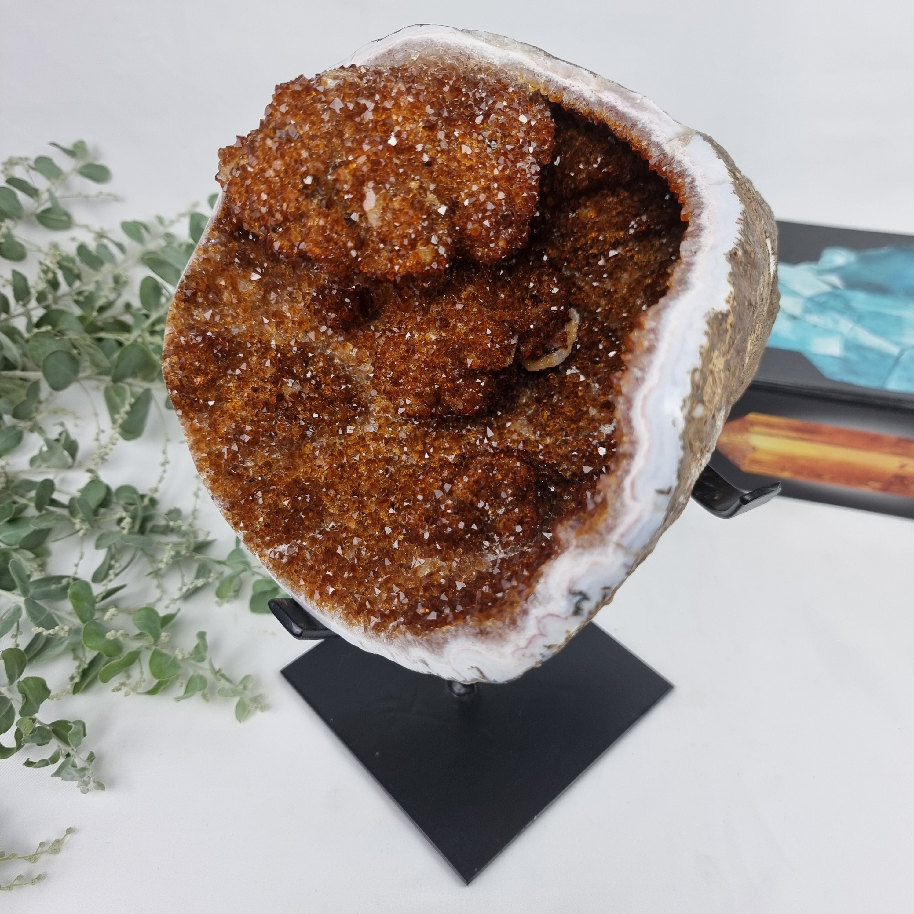 CITRINO Exótico Super Especial | Base de Ferro Preta | Peso 4,06 Kgs, Altura de 25 cm | Peça Artesanal BR Crystals