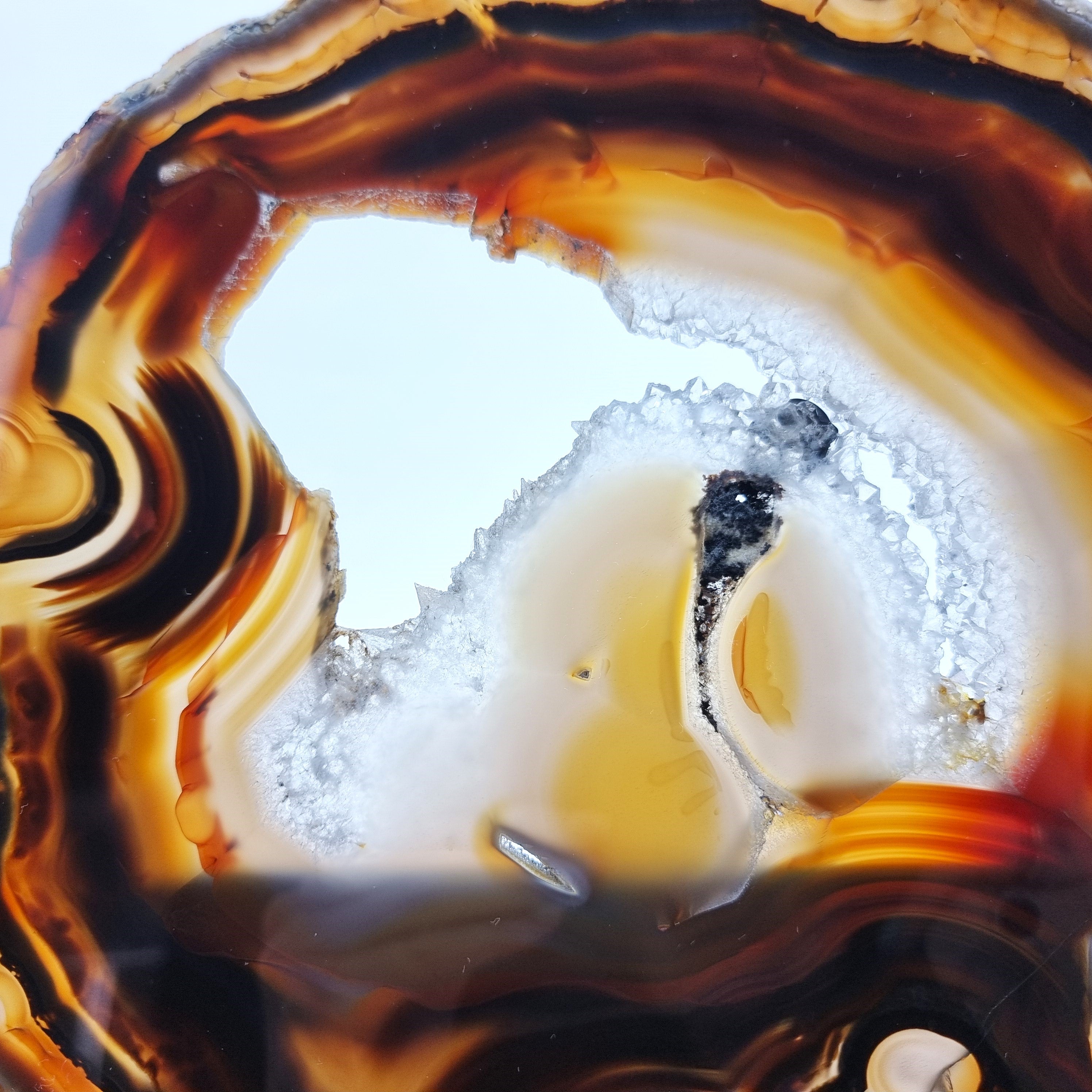 Chapas de Àgatas SUPER "SPECIAL" Naturais | Base de Ferro Preta | 2 Unidades | Peça Artesanal BR Crystals