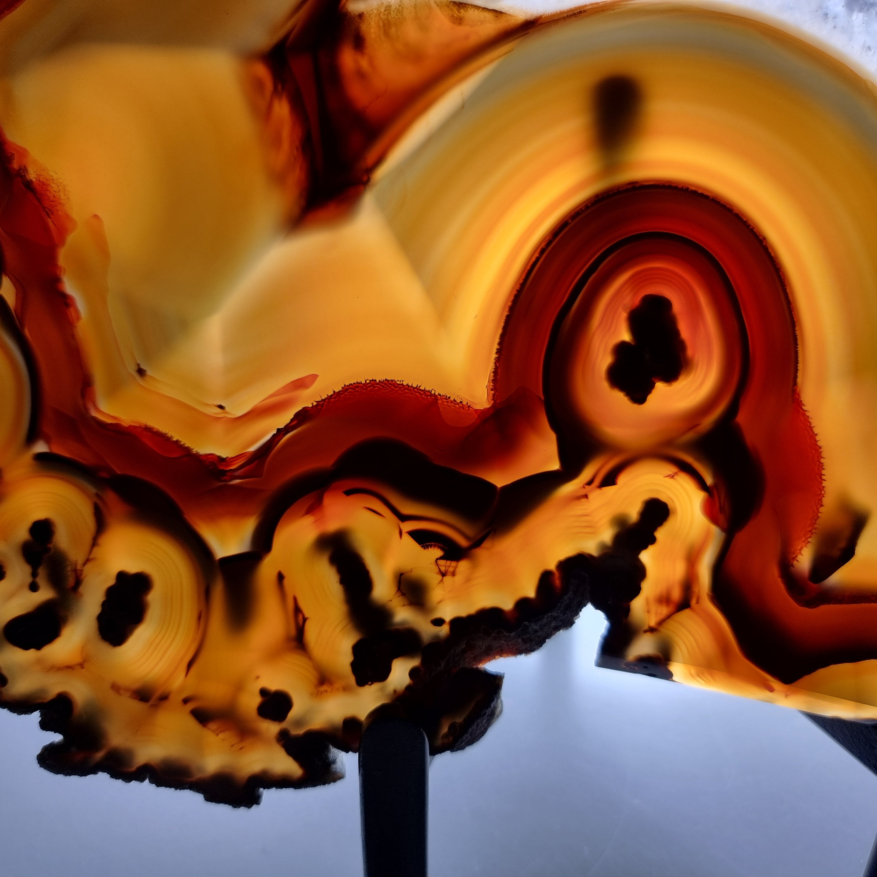 Chapa de Ágata SUPER ESPECIAL | Base de Ferro Preta | Altura 25 cm, 1 Unidade | Peça Artesanal BR Crystals