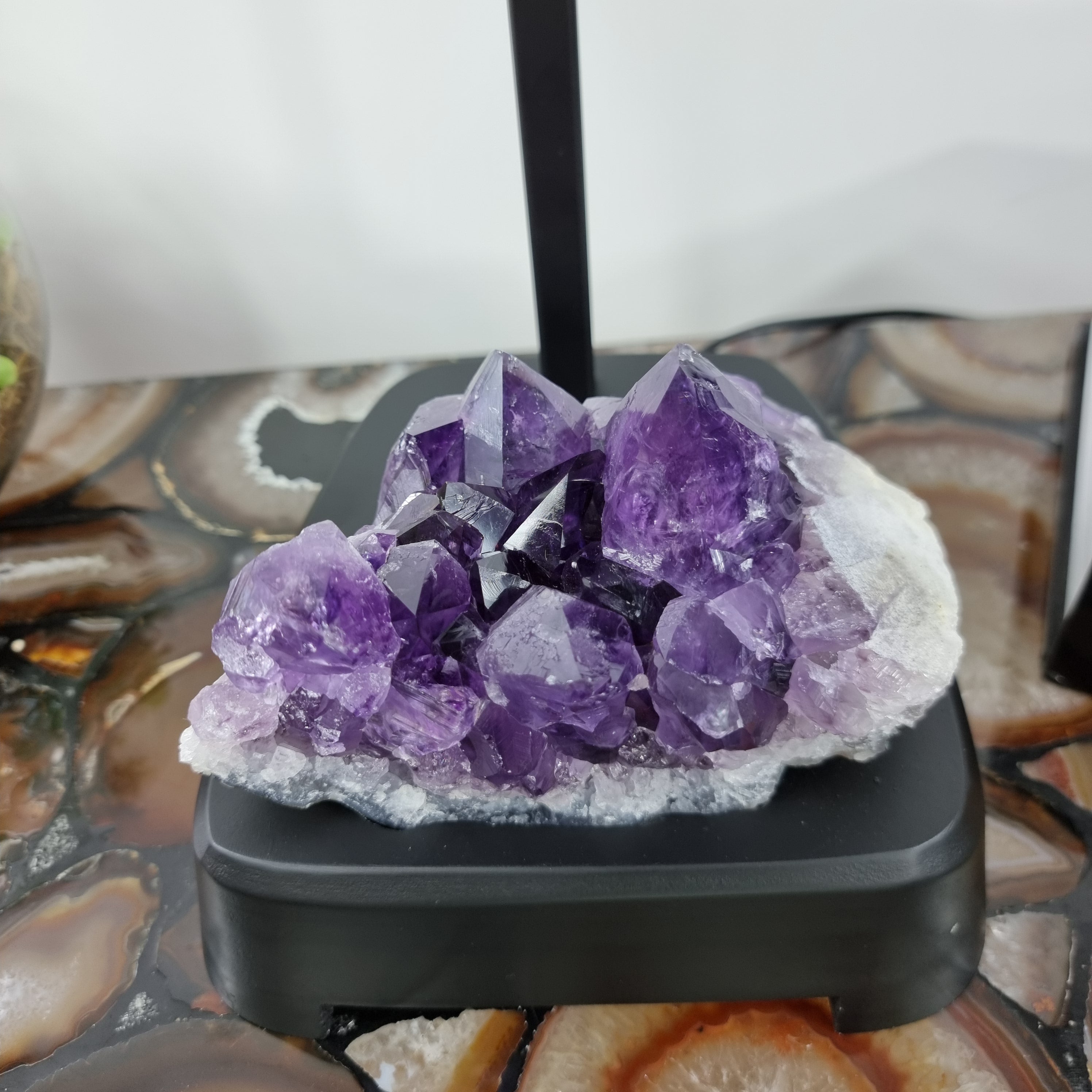 ABAJUR de Pedras Preciosas | Linda Pedra Drusa na Base | Super Especial com 45 cm altura - Peça Artesanal BR Crystals