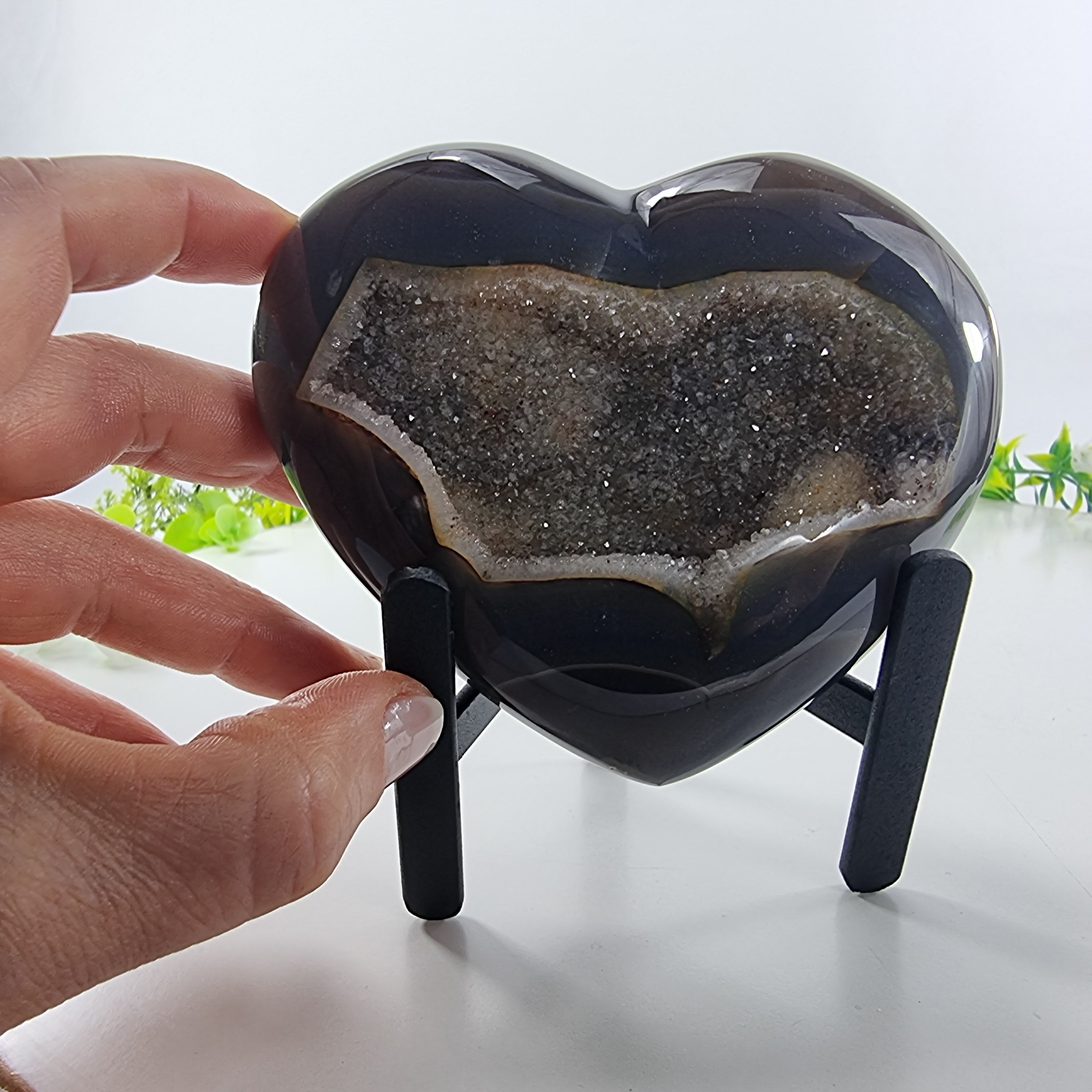 Coração de Àgatas Naturais | Altura 11,5 cm, com 0,745 kgs | Peça Artesanal BR Crystals