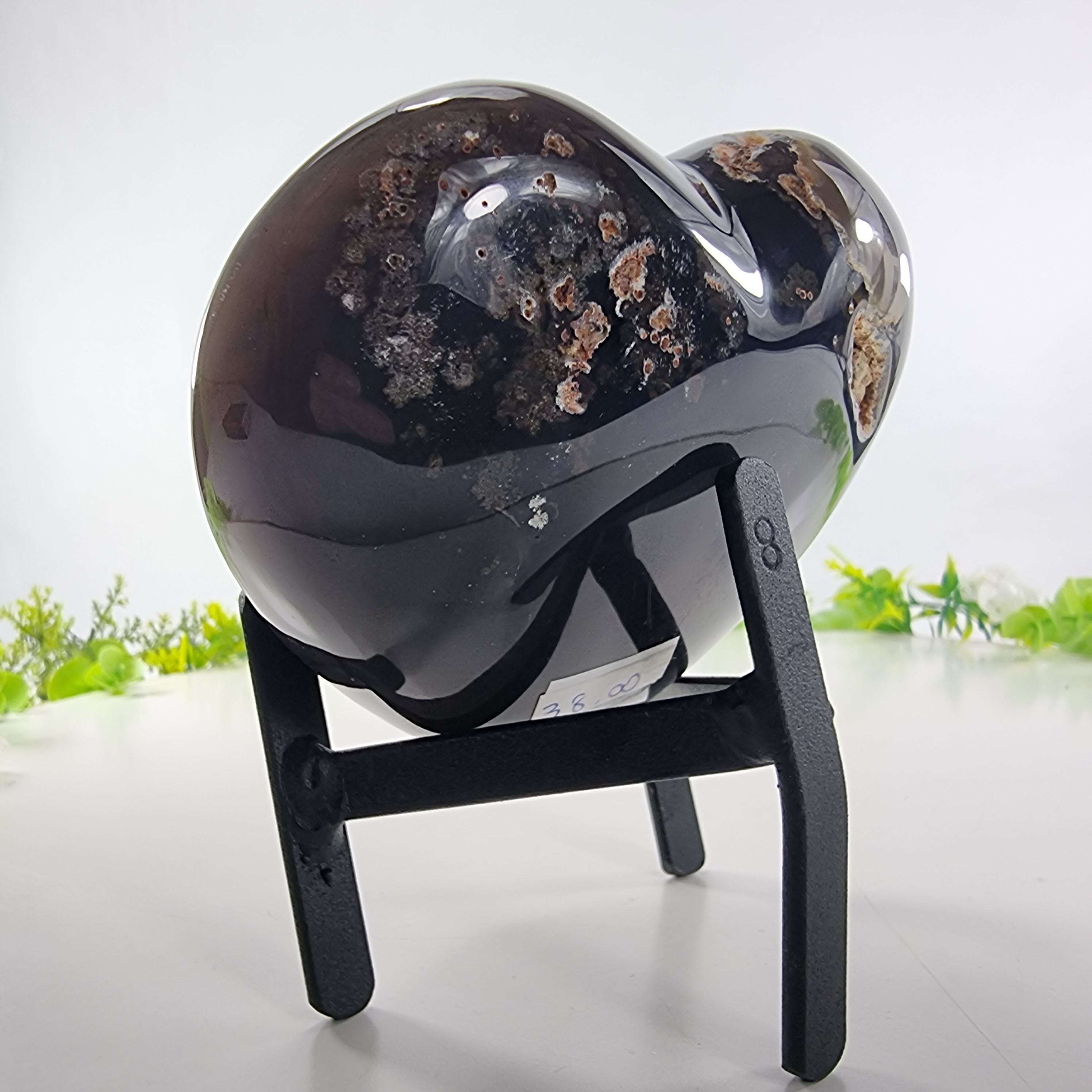 Coração de Àgatas Naturais | Altura 11,5 cm, com 0,745 kgs | Peça Artesanal BR Crystals