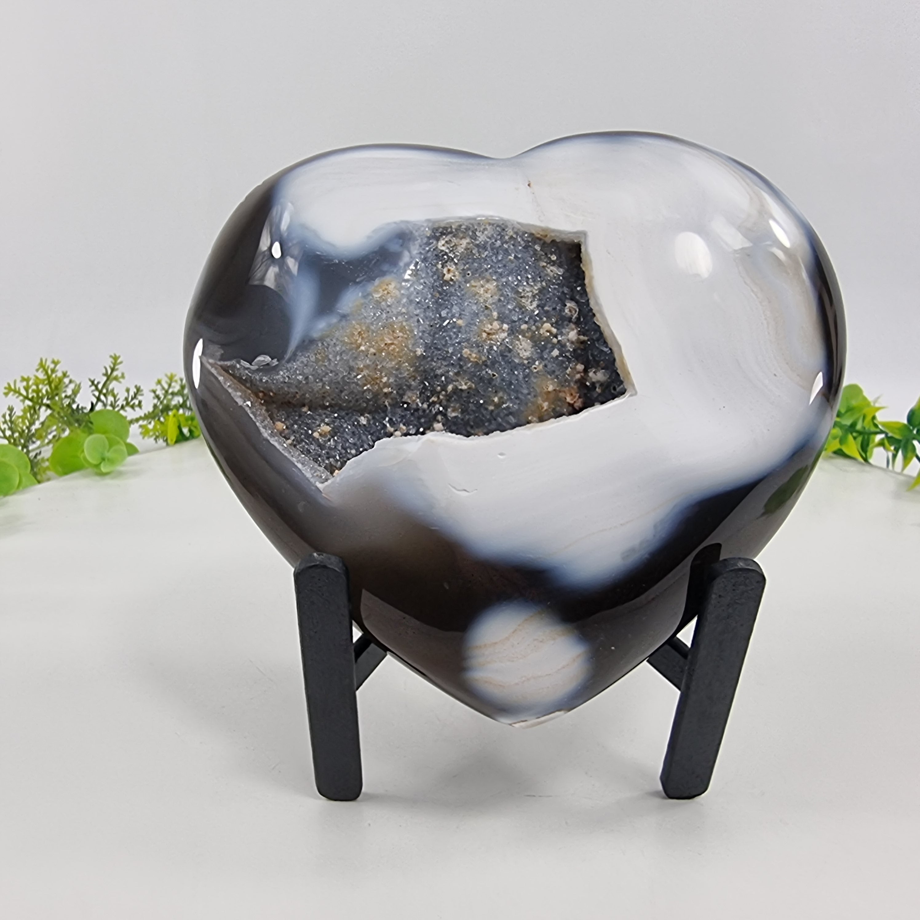 Coração de Àgatas Naturais | Altura 11,5 cm, com 0,720 kgs | Peça Artesanal BR Crystals