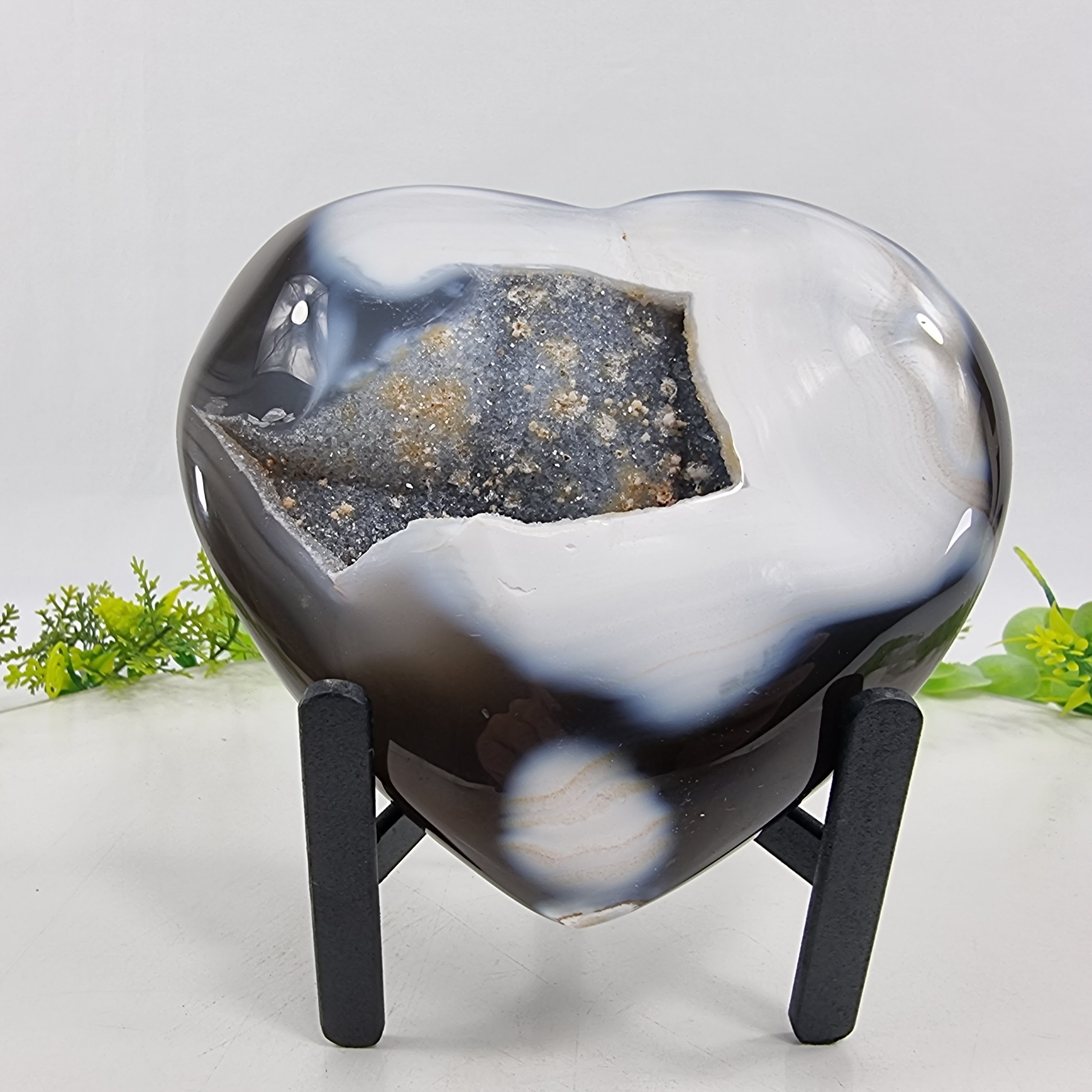 Coração de Àgatas Naturais | Altura 11,5 cm, com 0,720 kgs | Peça Artesanal BR Crystals