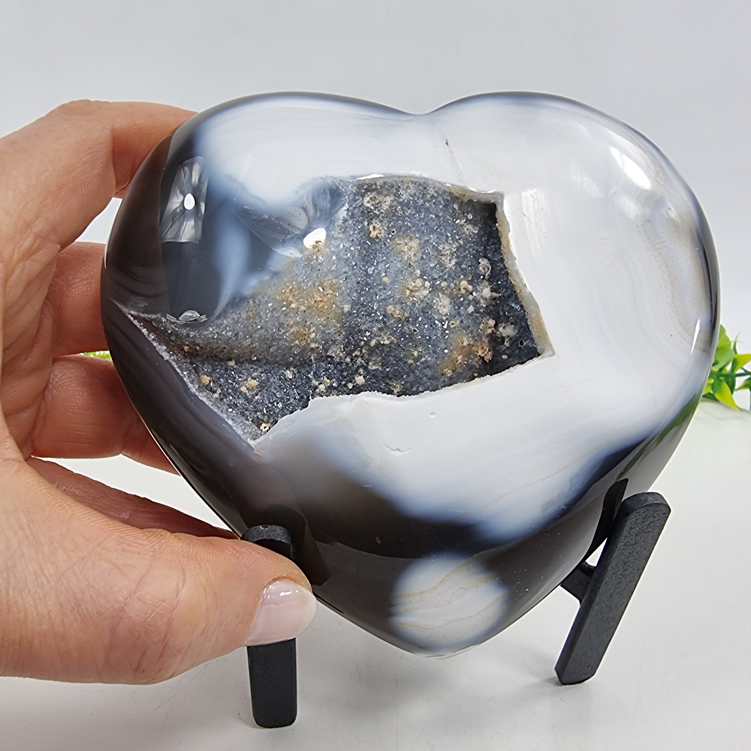 Coração de Àgatas Naturais | Altura 11,5 cm, com 0,720 kgs | Peça Artesanal BR Crystals