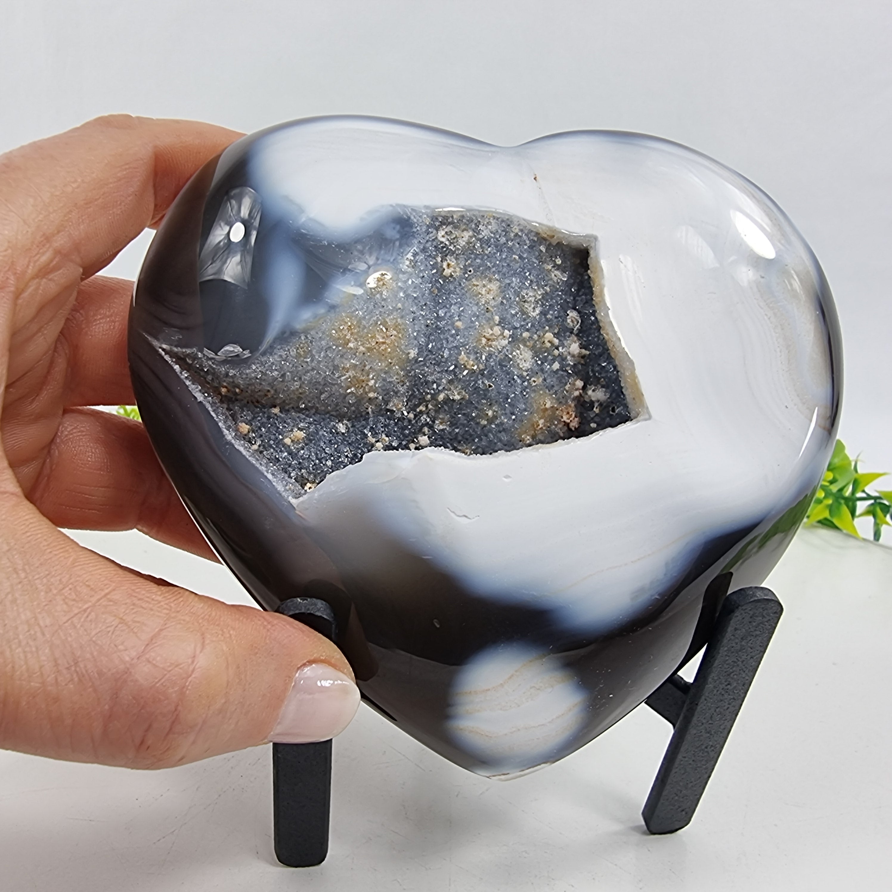 Coração de Àgatas Naturais | Altura 11,5 cm, com 0,720 kgs | Peça Artesanal BR Crystals