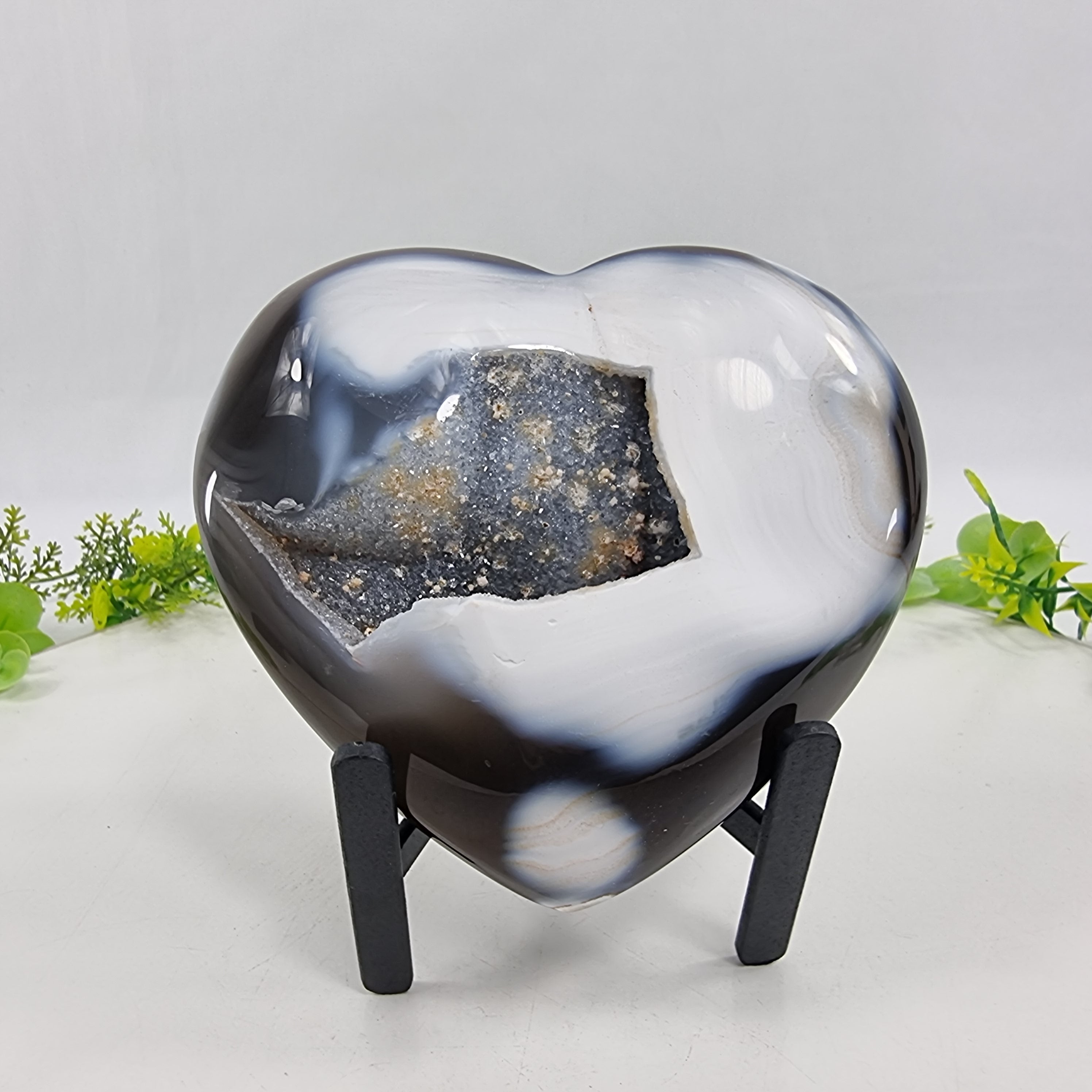 Coração de Àgatas Naturais | Altura 11,5 cm, com 0,720 kgs | Peça Artesanal BR Crystals