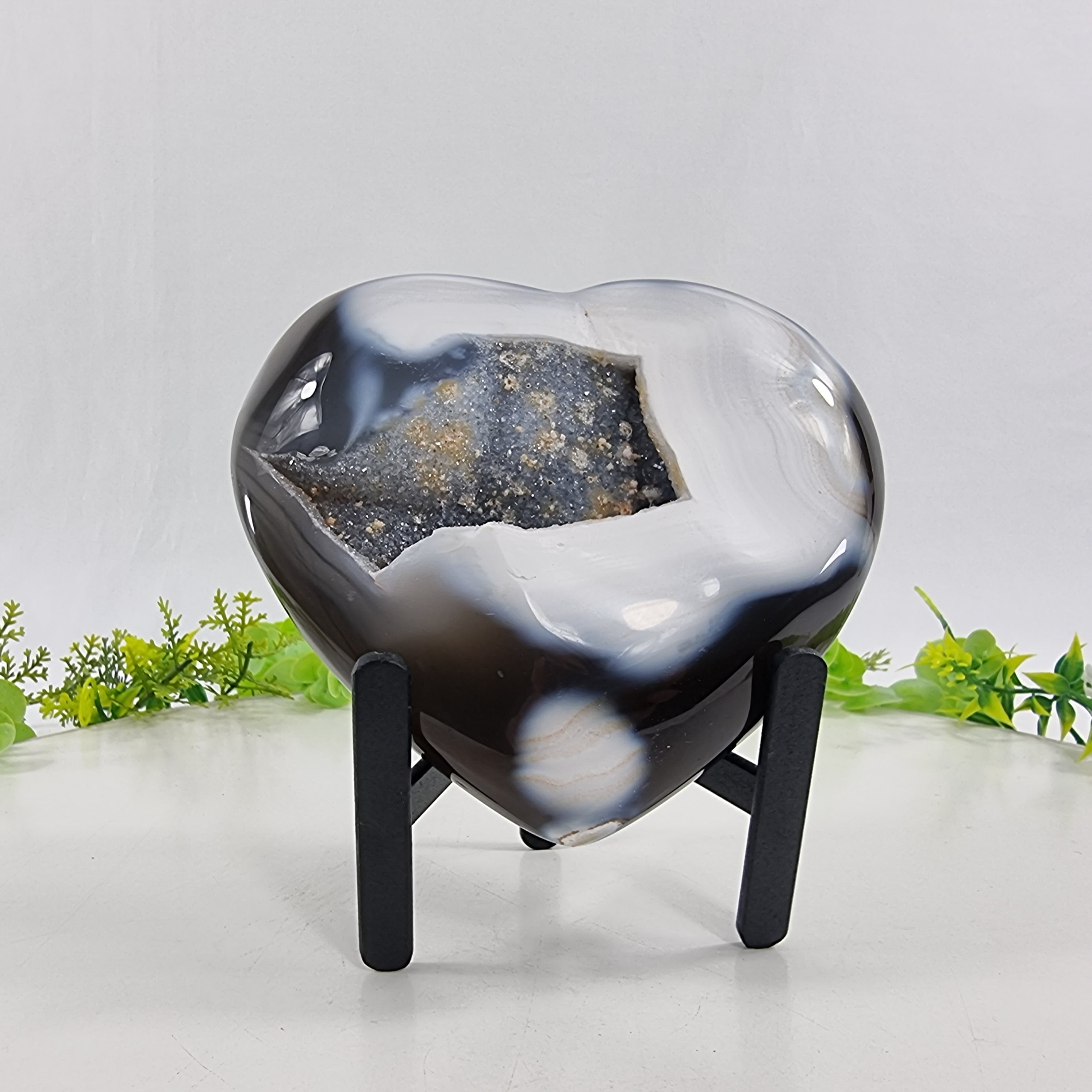 Coração de Àgatas Naturais | Altura 11,5 cm, com 0,720 kgs | Peça Artesanal BR Crystals