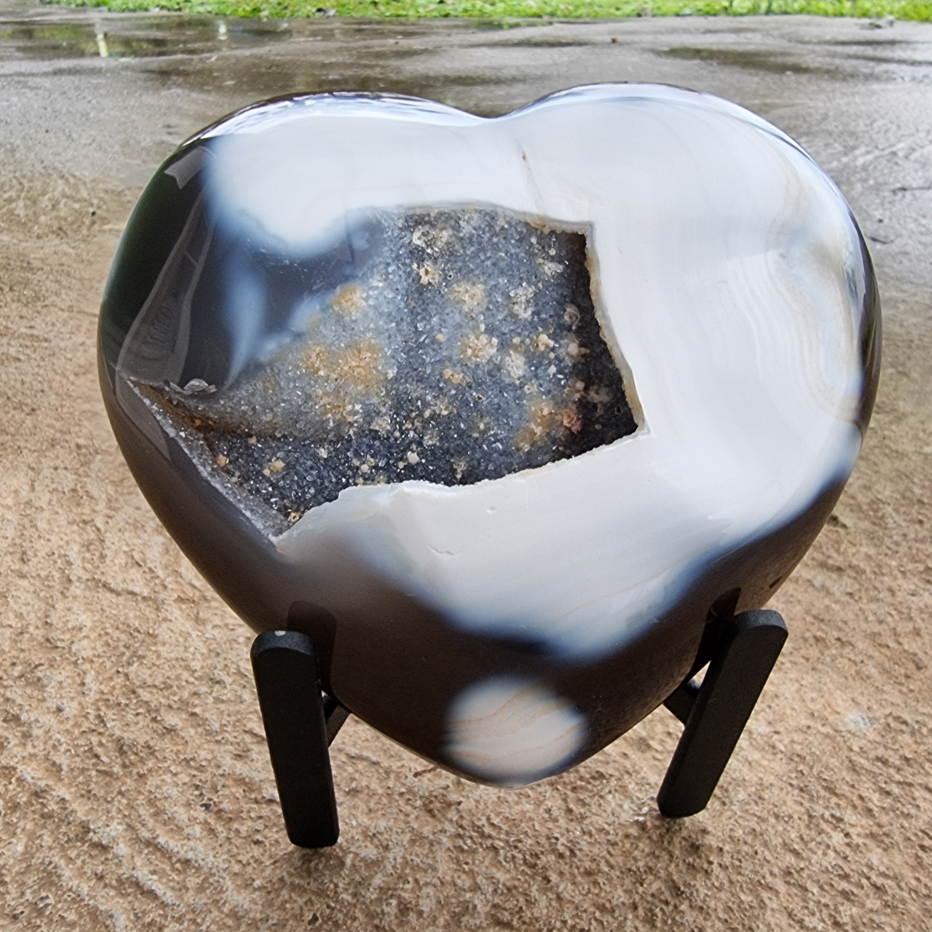 Coração de Àgatas Naturais | Altura 11,5 cm, com 0,720 kgs | Peça Artesanal BR Crystals