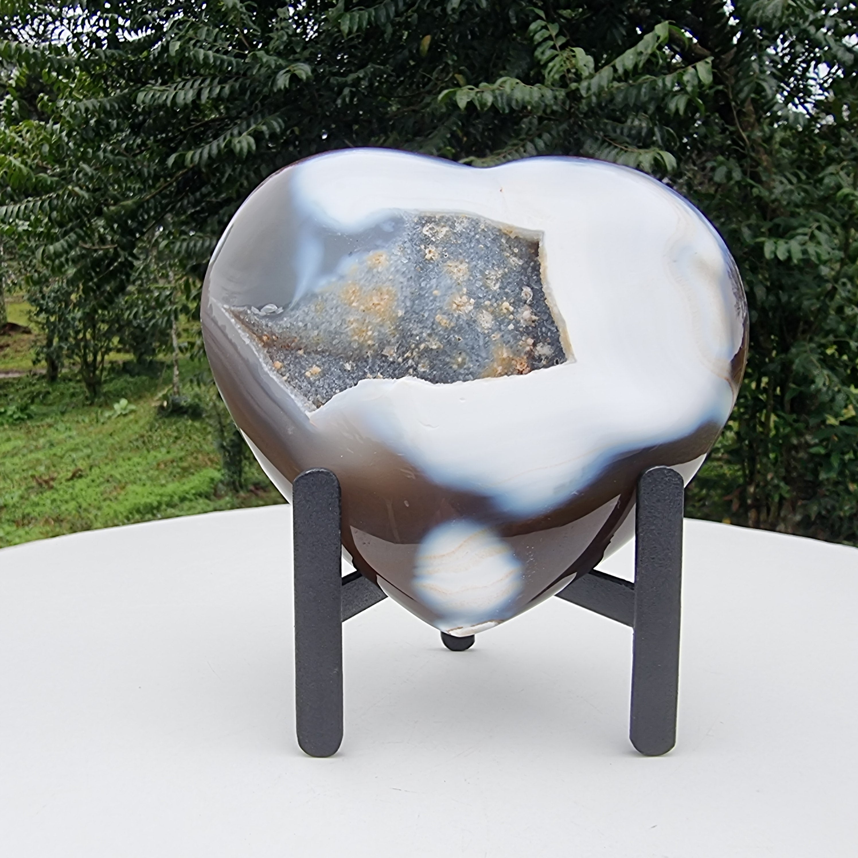 Coração de Àgatas Naturais | Altura 11,5 cm, com 0,720 kgs | Peça Artesanal BR Crystals