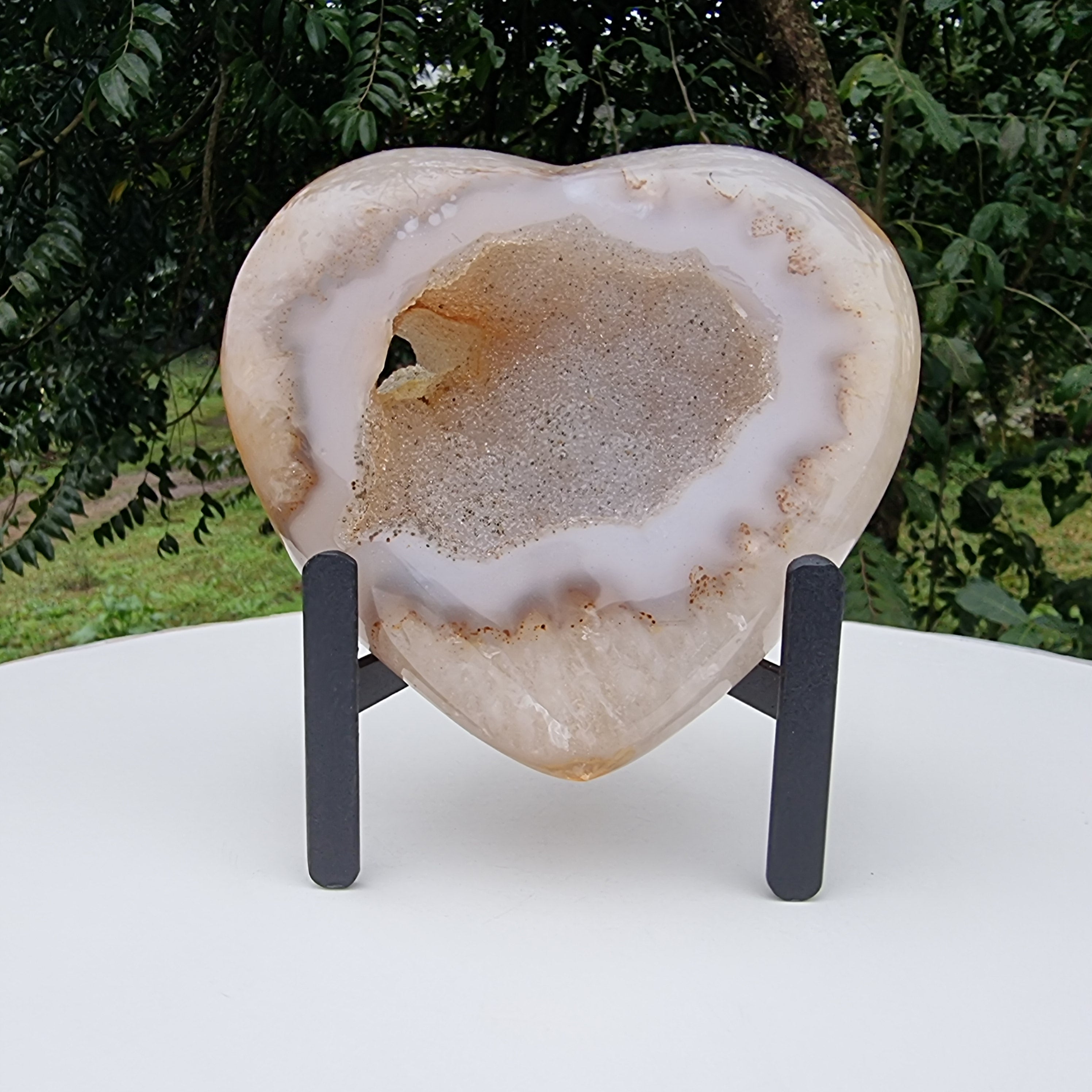 Coração de Àgatas Naturais | Altura 11,5 cm, com 0,690 kgs | Peça Artesanal BR Crystals