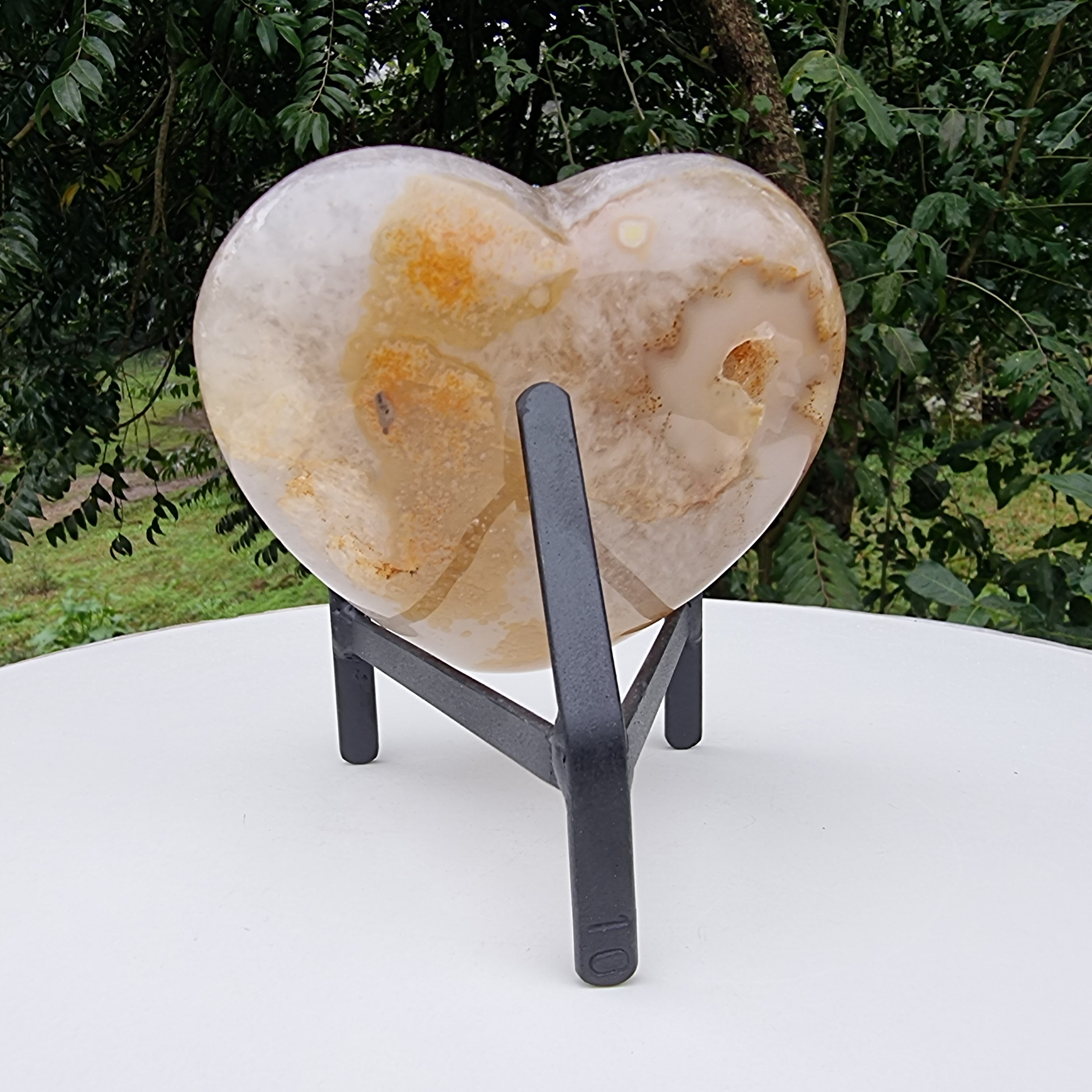 Coração de Àgatas Naturais | Altura 11,5 cm, com 0,690 kgs | Peça Artesanal BR Crystals