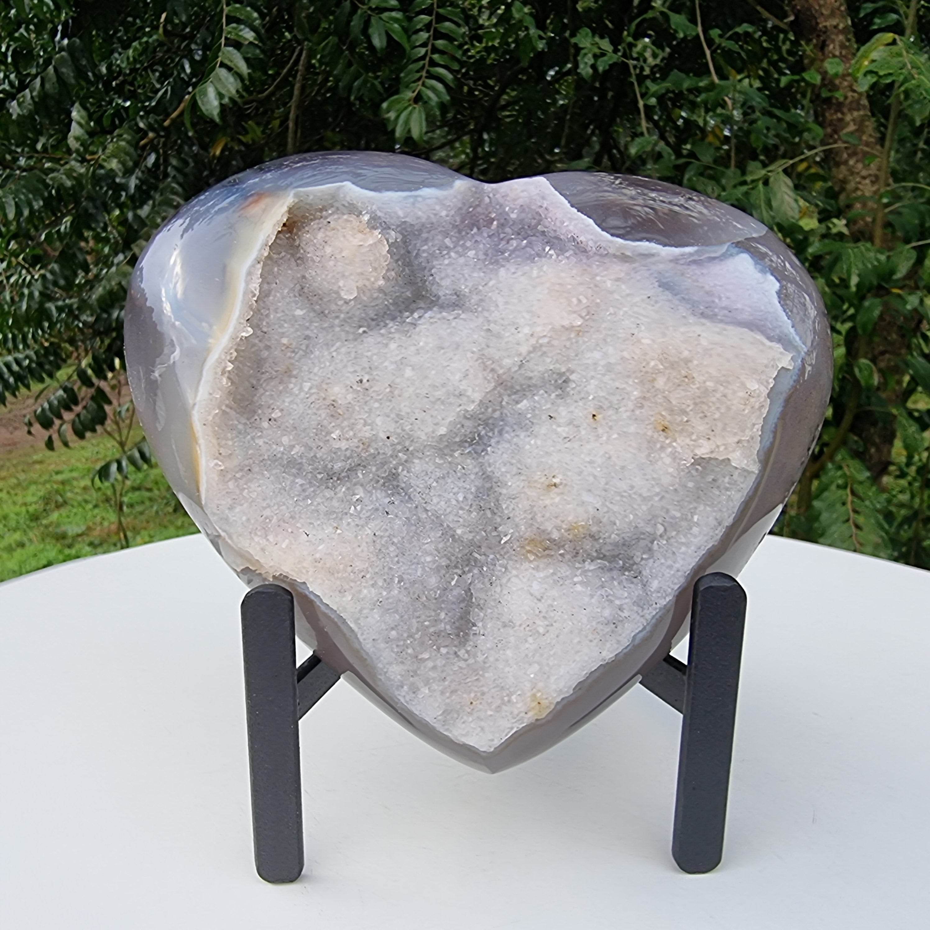 Coração de Àgatas Naturais | Altura 11,5 cm, com 0,710 kgs | Peça Artesanal BR Crystals