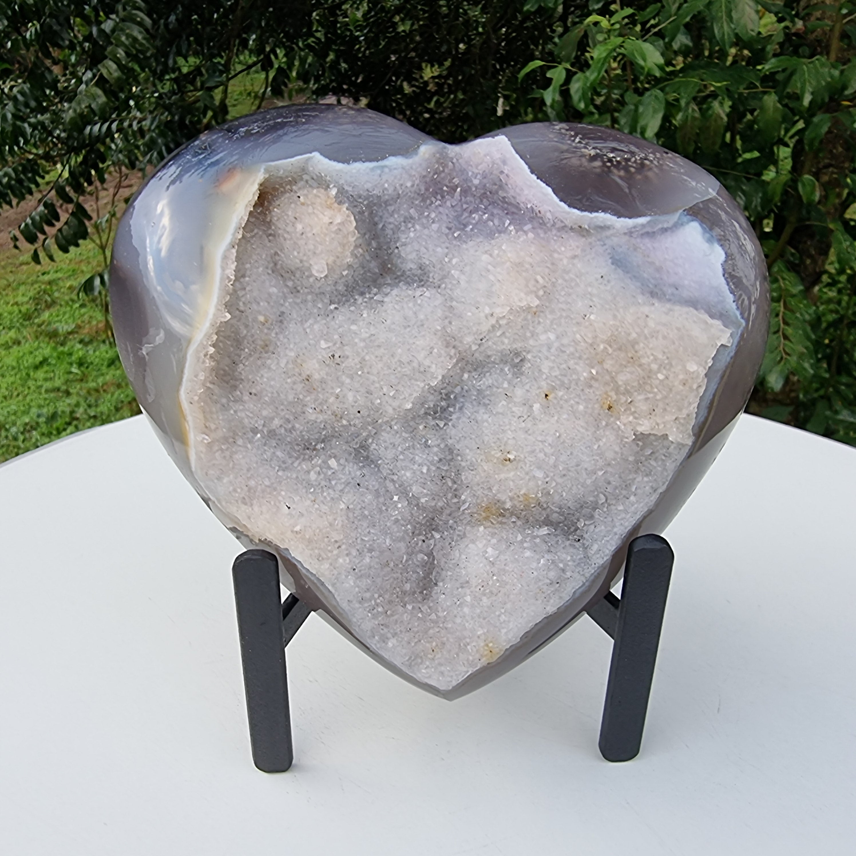 Coração de Àgatas Naturais | Altura 11,5 cm, com 0,710 kgs | Peça Artesanal BR Crystals