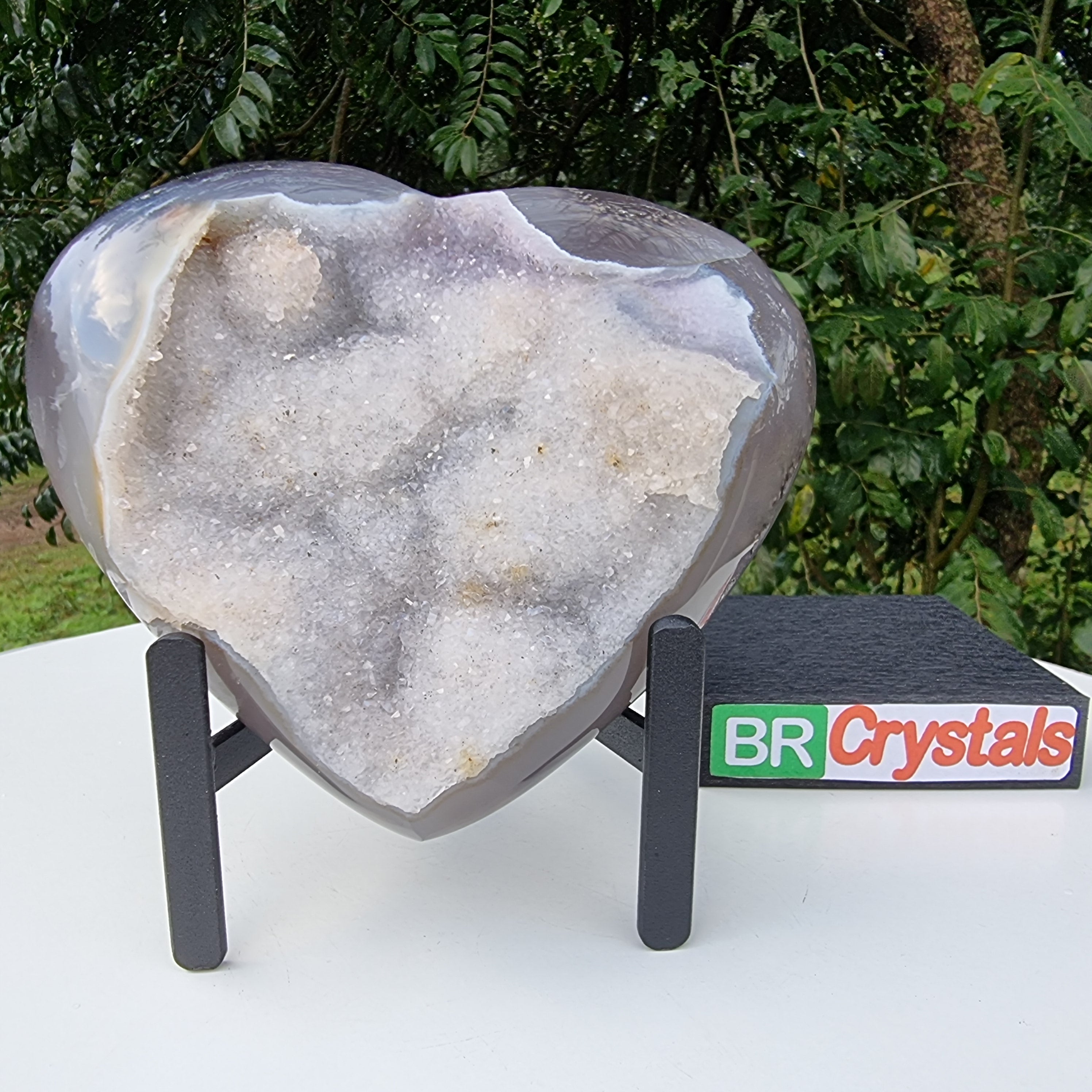 Coração de Àgatas Naturais | Altura 11,5 cm, com 0,710 kgs | Peça Artesanal BR Crystals
