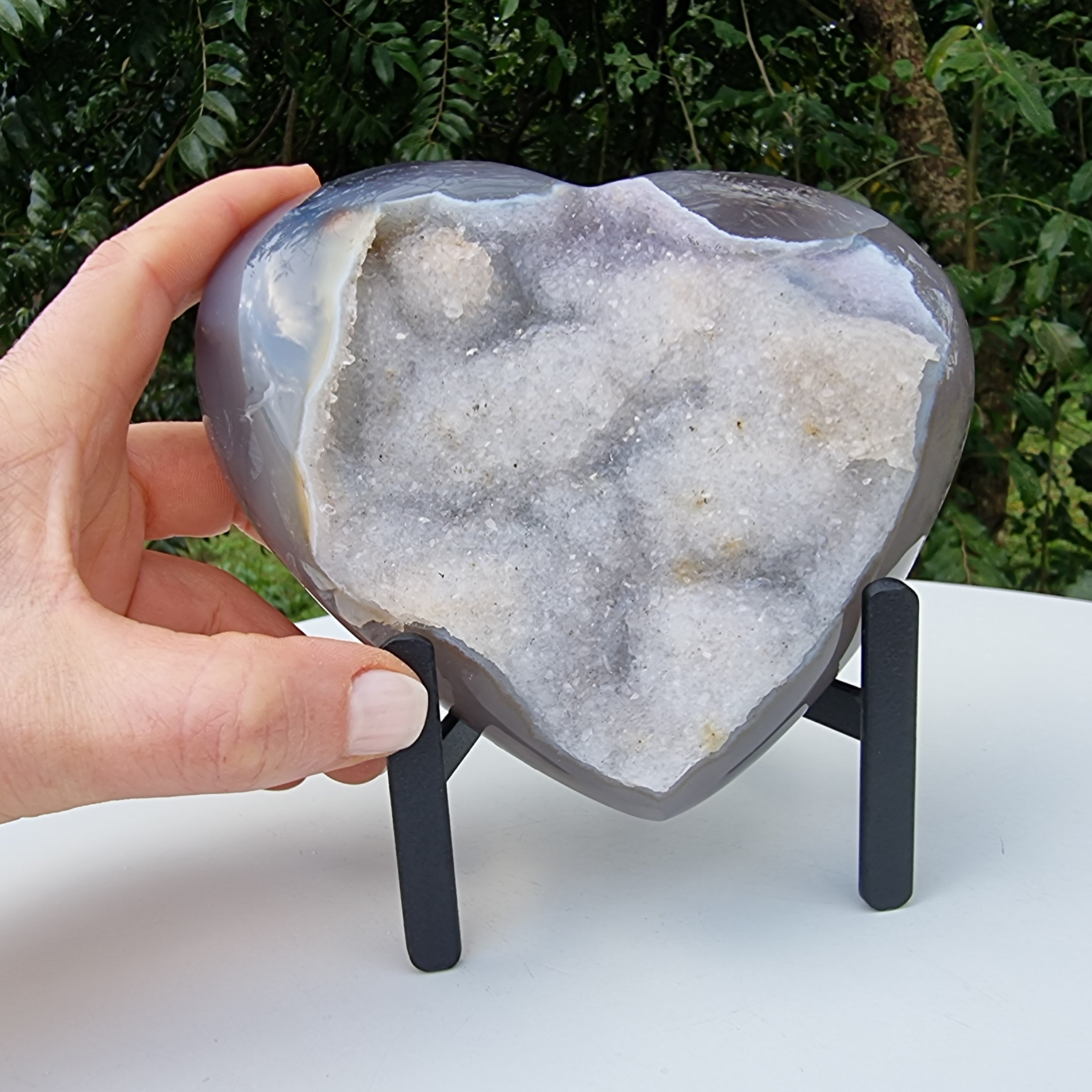 Coração de Àgatas Naturais | Altura 11,5 cm, com 0,710 kgs | Peça Artesanal BR Crystals